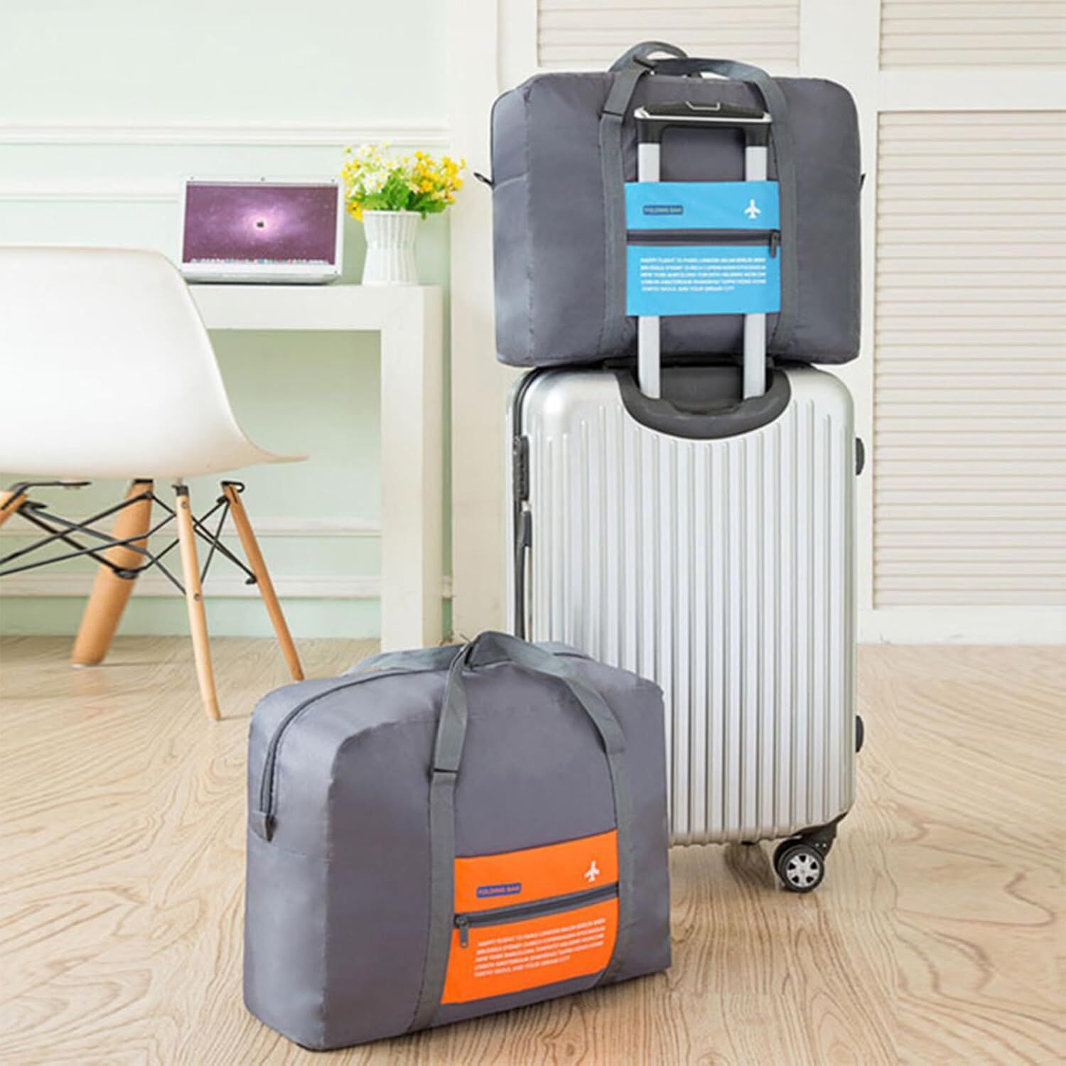 Compact Foldable Travel Duffel Bag – Lightweight Carry-On for Weekend Trips, Overnight & Gym Use (Orange) | Other Colors Available In-Store - Image 7
