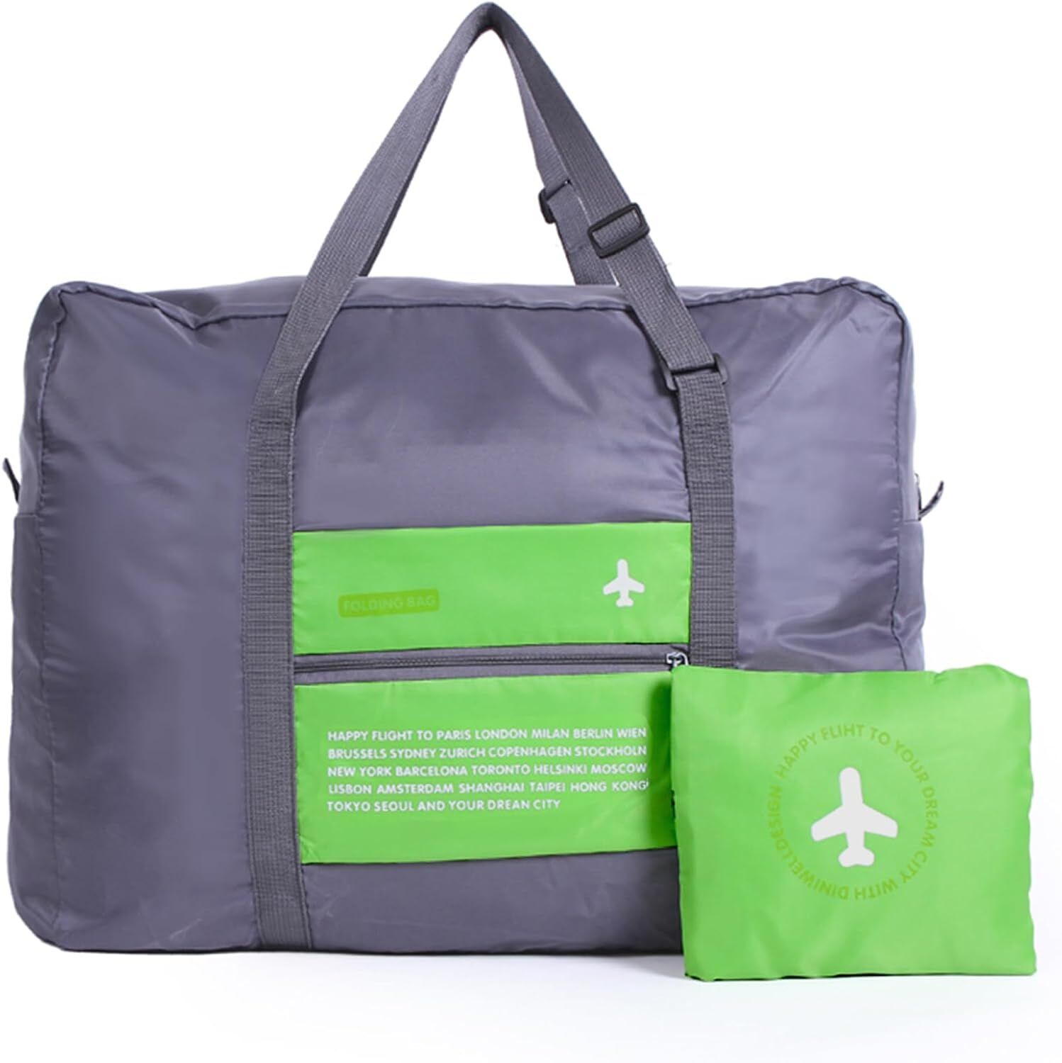 Compact Foldable Travel Duffel Bag – Lightweight Carry-On for Weekend Trips, Overnight & Gym Use (Green) | Other Colors Available In-Store - Image 1