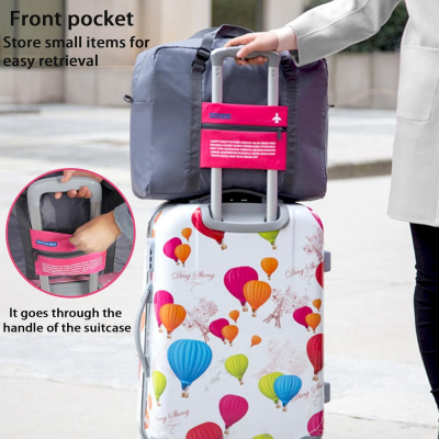 4-Pack Foldable Travel Duffel Bag Set – Compact Carry-On Luggage in Pink, Blue, Green & Orange | Perfect for Family Trips, Gifts & Organized Travel - Image 6