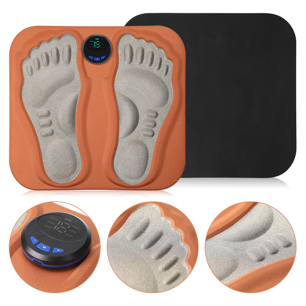 Smart Foot Massage Mat with 6 Modes & 15 Intensity Levels – Rechargeable Pulse Therapy Pad for Relaxation at Home, Office, or Travel (Orange) - Image 8