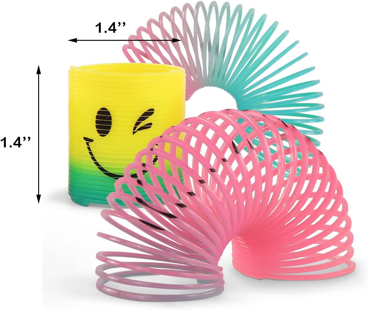 30-Pack Mini Rainbow Magic Spring Toys, Smiley Face Fidget Stress Relief Coils for Kids Party Favors, Classroom Prizes, Carnival Prizes, Birthday Goodie Bags (Multicolor) - Image 3