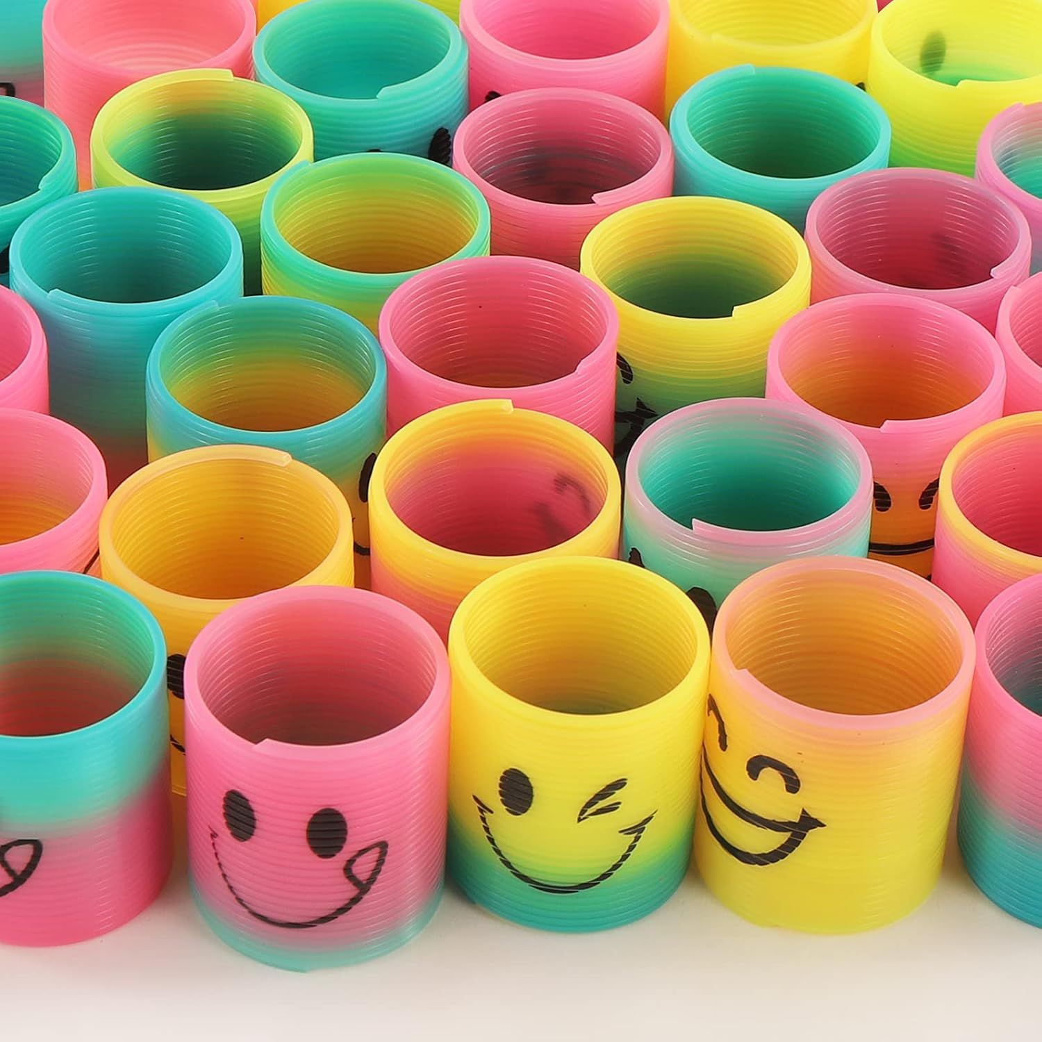 30-Pack Mini Rainbow Magic Spring Toys, Smiley Face Fidget Stress Relief Coils for Kids Party Favors, Classroom Prizes, Carnival Prizes, Birthday Goodie Bags (Multicolor) - Image 5