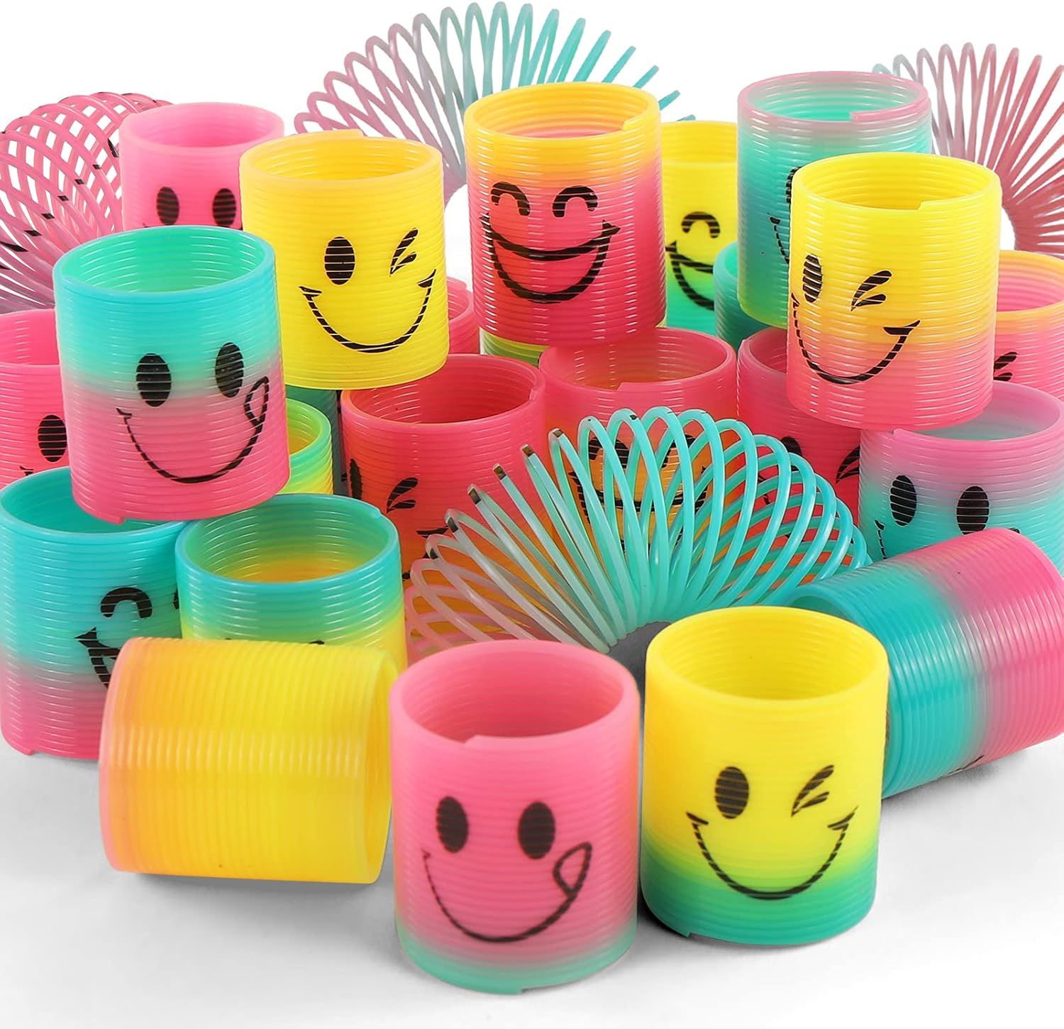 30-Pack Mini Rainbow Magic Spring Toys, Smiley Face Fidget Stress Relief Coils for Kids Party Favors, Classroom Prizes, Carnival Prizes, Birthday Goodie Bags (Multicolor) - Image 6