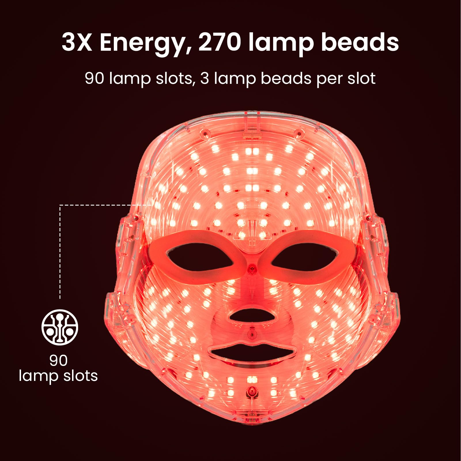 7-Color Facial Light Mask for Home Skincare – Rechargeable LED Beauty Device with 270 LEDs, One-Touch Control & Auto-Timer (White with Rose Gold Trim)   | Other Colors Available in Store - Image 4
