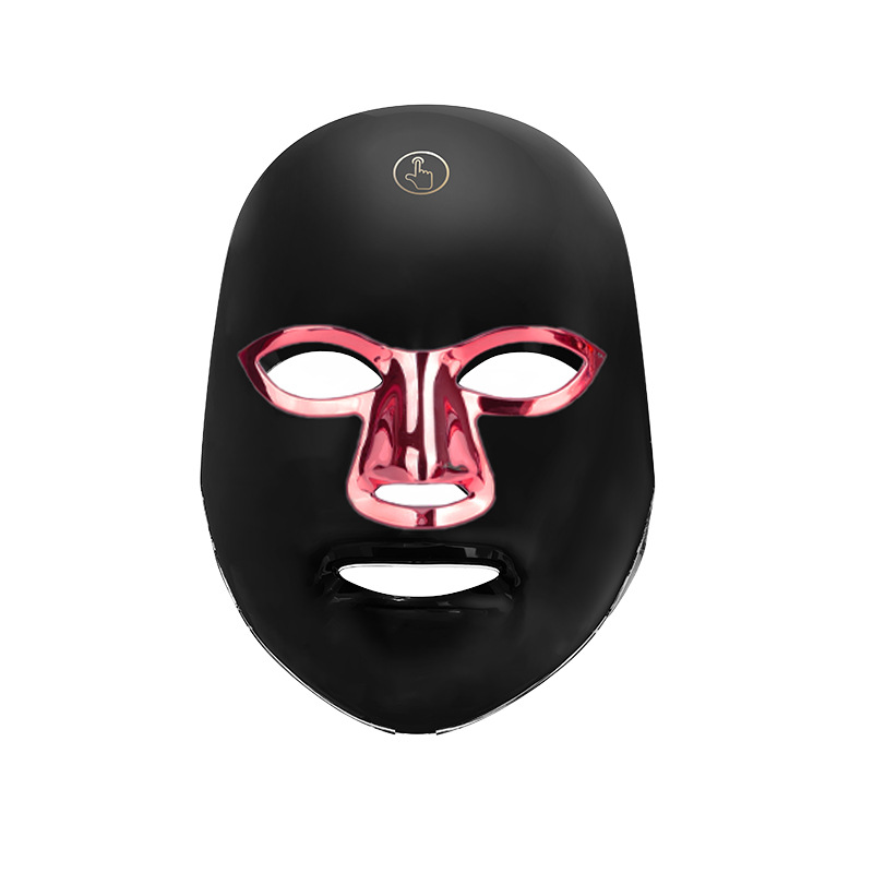 7-Color Facial Light Mask for Home Skincare – Rechargeable LED Beauty Device with 270 LEDs, One-Touch Control & Auto-Timer (Black with Rose Gold Trim)   | Other Colors Available in Store - Image 1