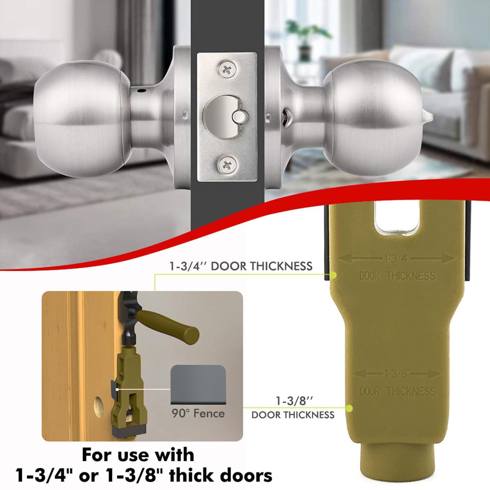 Green Door Latch Mortise Tool – Professional Stainless Steel & ABS Installation Kit for 1-3/4