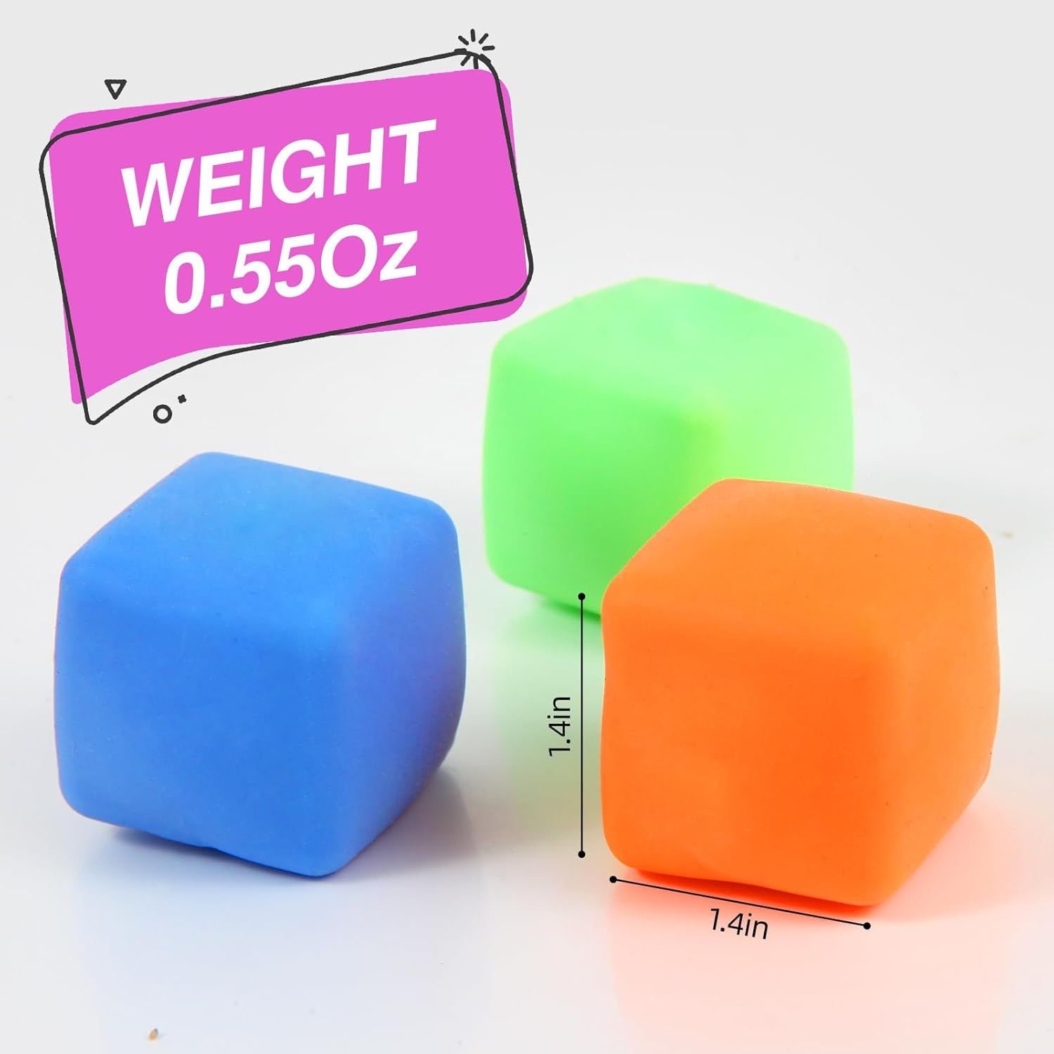 24 PCS Slow Rising Stress Cubes for Office & Classroom – Soft TPR Sensory Fidget Toys to Relieve Anxiety (Multicolor) - Image 2