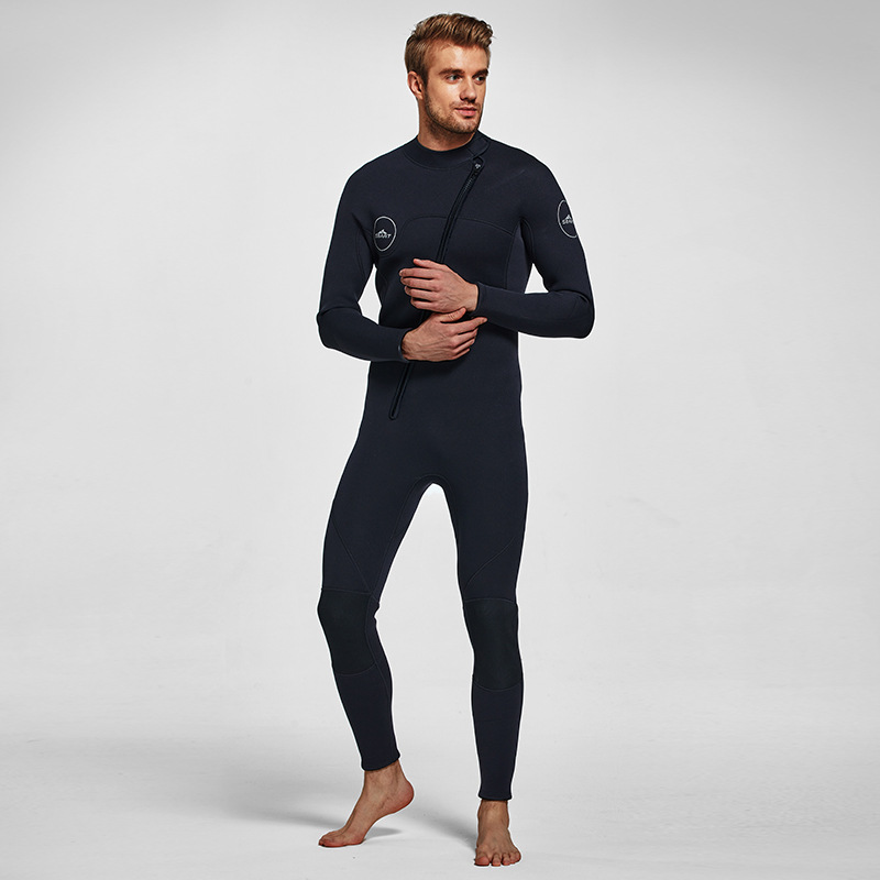 Men's 3mm Full Wetsuit for Surfing Diving & Cold Water Swimming – Front-Zip Neoprene Suit with UV Protection and Flexible Fit(Black,XL)  | Other Colors Available in Store - Image 1