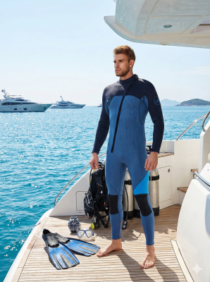 Men's 3mm Full Wetsuit for Surfing Diving & Cold Water Swimming – Front-Zip Neoprene Suit with UV Protection and Flexible Fit(Purple,L)  | Other Colors Available in Store - Image 3