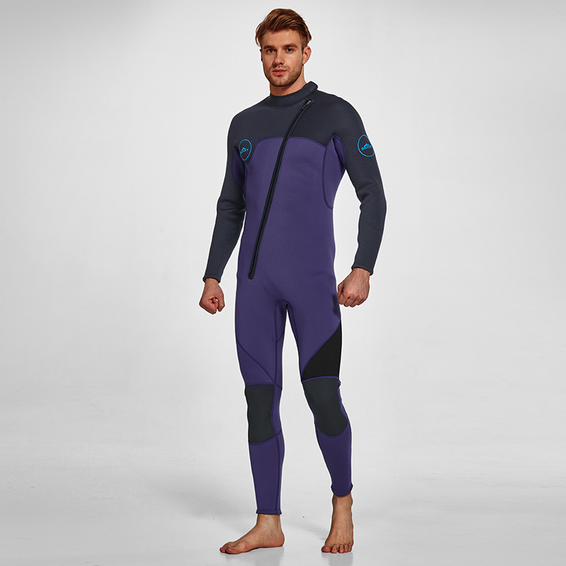 Men's 3mm Full Wetsuit for Surfing Diving & Cold Water Swimming – Front-Zip Neoprene Suit with UV Protection and Flexible Fit(Purple,XXXL)  | Other Colors Available in Store - Image 1