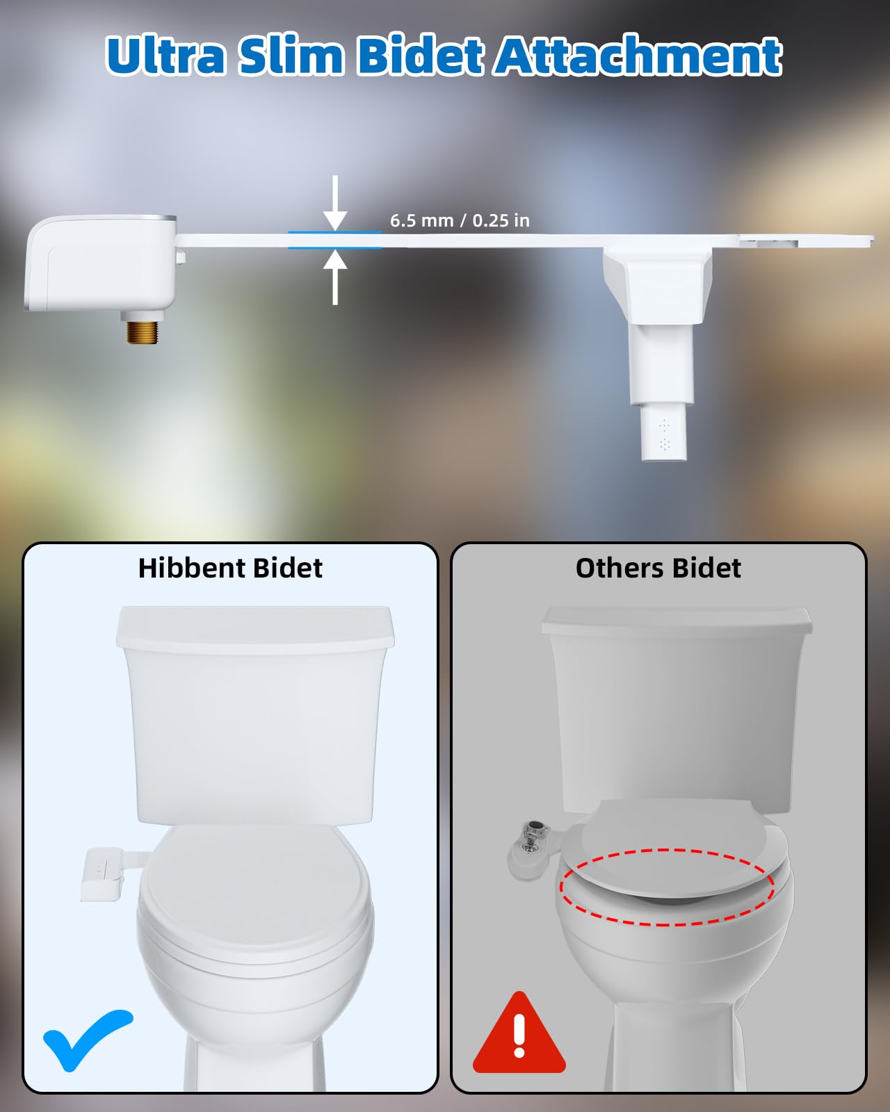Non-Electric Mechanical Bidet Attachment – Ultra-Slim Dual Nozzle Design with Feminine & Posterior Wash, Adjustable Water Pressure, Self-Cleaning Spray, Brass Inlet, Stainless Steel Hose, Tool-Free Installation for Standard Toilets (White) - Image 6