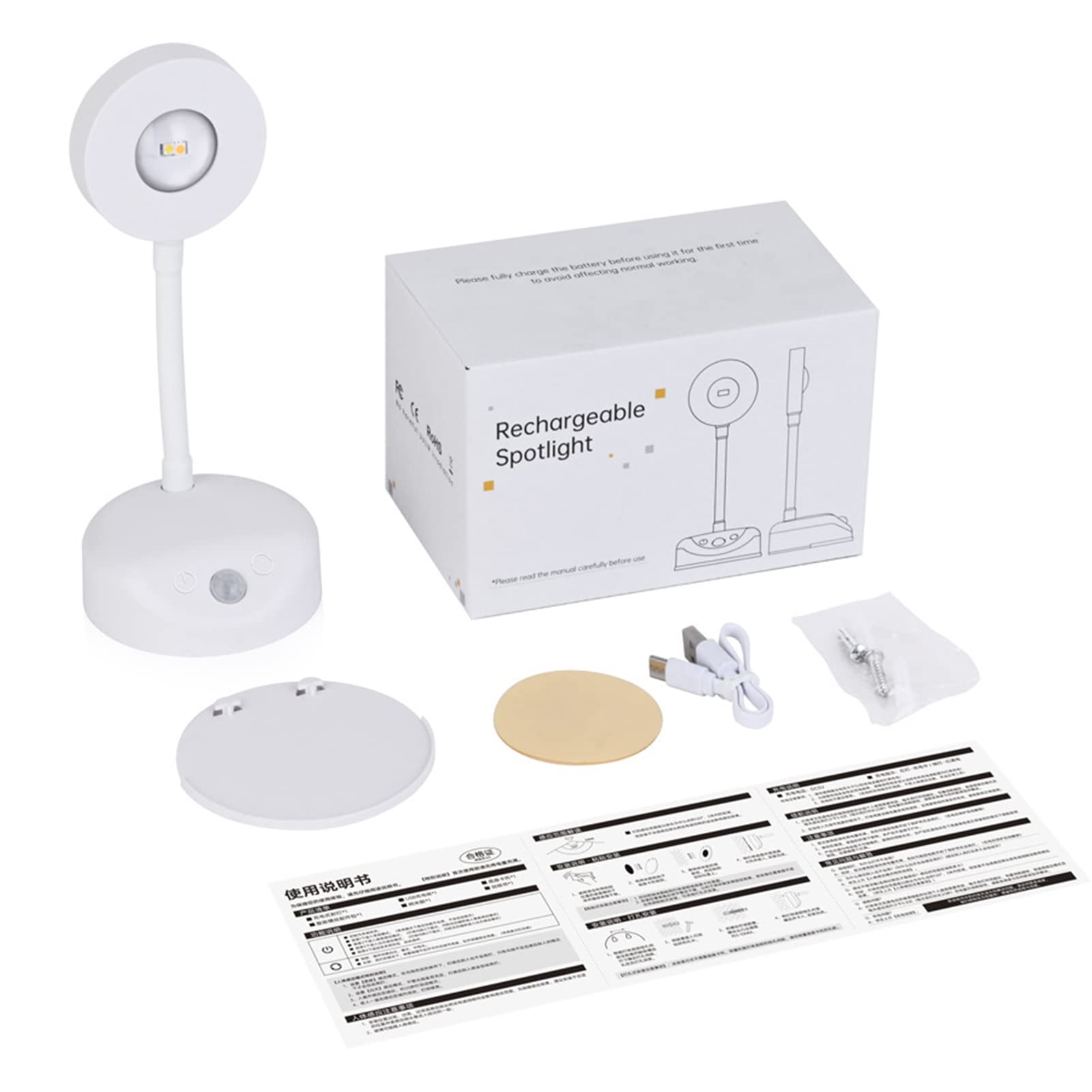 3-Pack Rechargeable LED Wall Spotlight for Art – Wireless Motion Sensor Picture Light with Remote, 3 Color Temperatures, Dimmable & Adjustable Head, No Wiring Needed (White) - Image 8