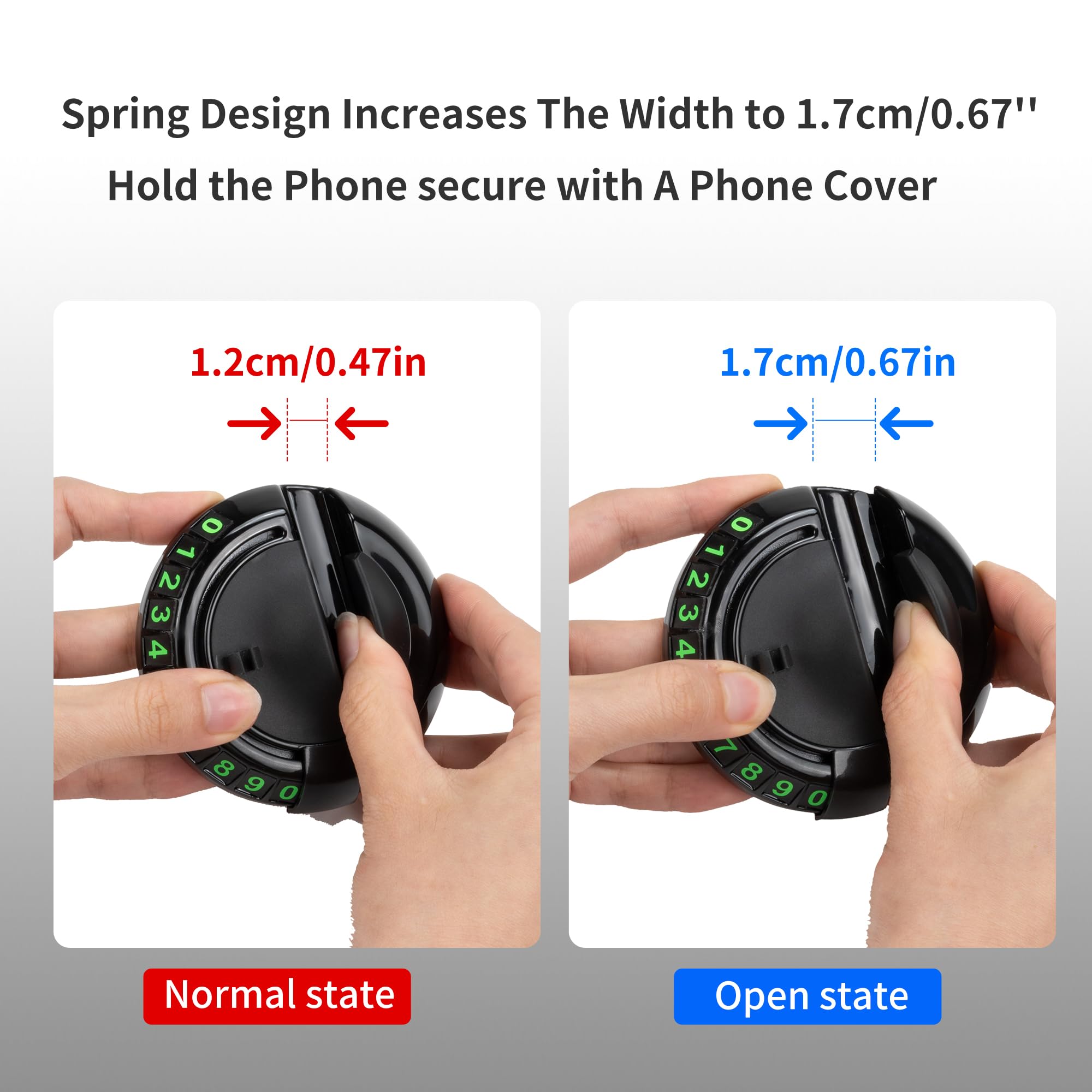 2-in-1 Car Dashboard Anti-Slip Mat with 360° Rotating Phone Holder – Holds Phone, Sunglasses & Keys, Spring-Clamp Grip, Non-Slip Silicone, Universal Fit (Grey- Black) - Image 4