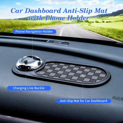 2-in-1 Car Dashboard Anti-Slip Mat with 360° Rotating Phone Holder – Holds Phone, Sunglasses & Keys, Spring-Clamp Grip, Non-Slip Silicone, Universal Fit (Grey- Silver) - Image 5
