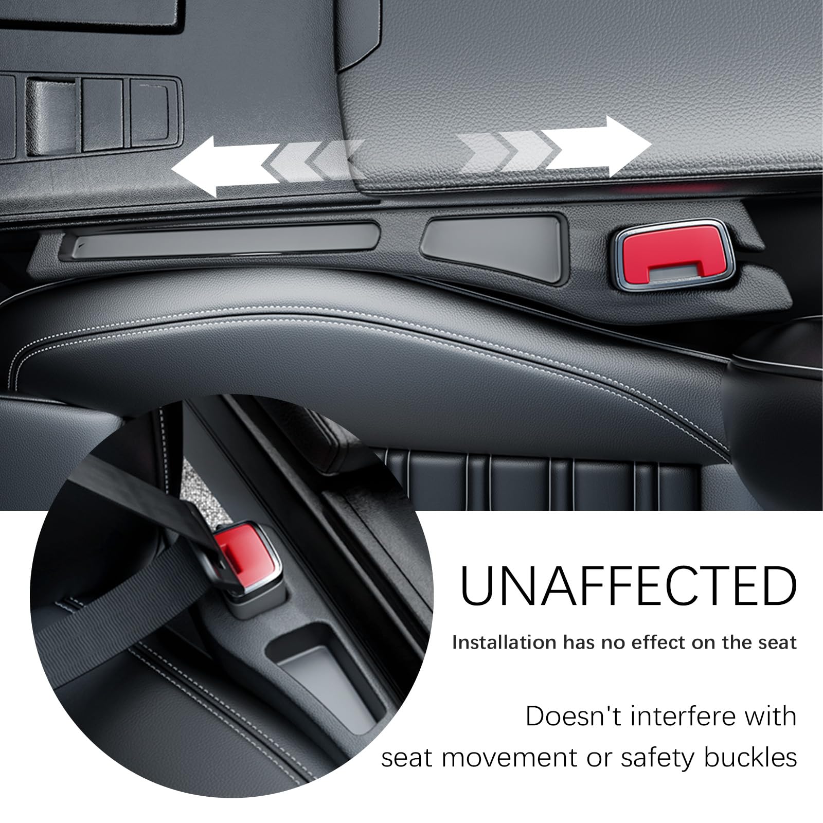 2-Pack Car Seat Gap Plugs – Dual-Function Gap Filler & Storage Organizer for Phones, Keys & Cards, Flexible EVA, Universal Fit, No Tools Needed (Black) - Image 4