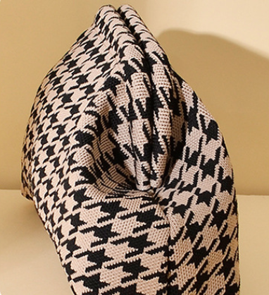 Houndstooth Knit Cloud Bag: Commute & Daily Handbag, Portable Storage Clutch (Khaki) | Other Colors Available in Store - Image 7