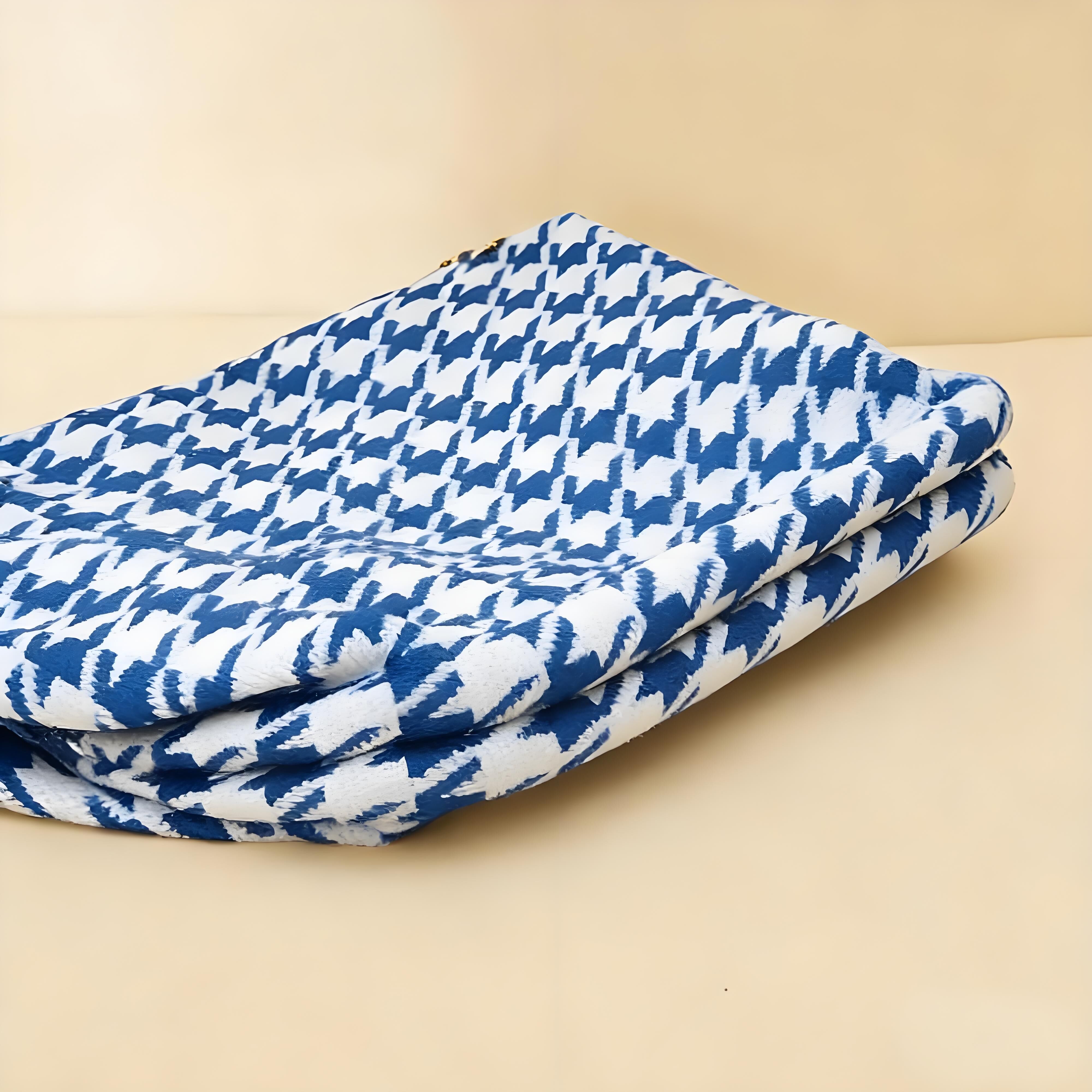 Houndstooth Knit Cloud Bag: Commute & Daily Handbag, Portable Storage Clutch (Blue) | Other Colors Available in Store - Image 5