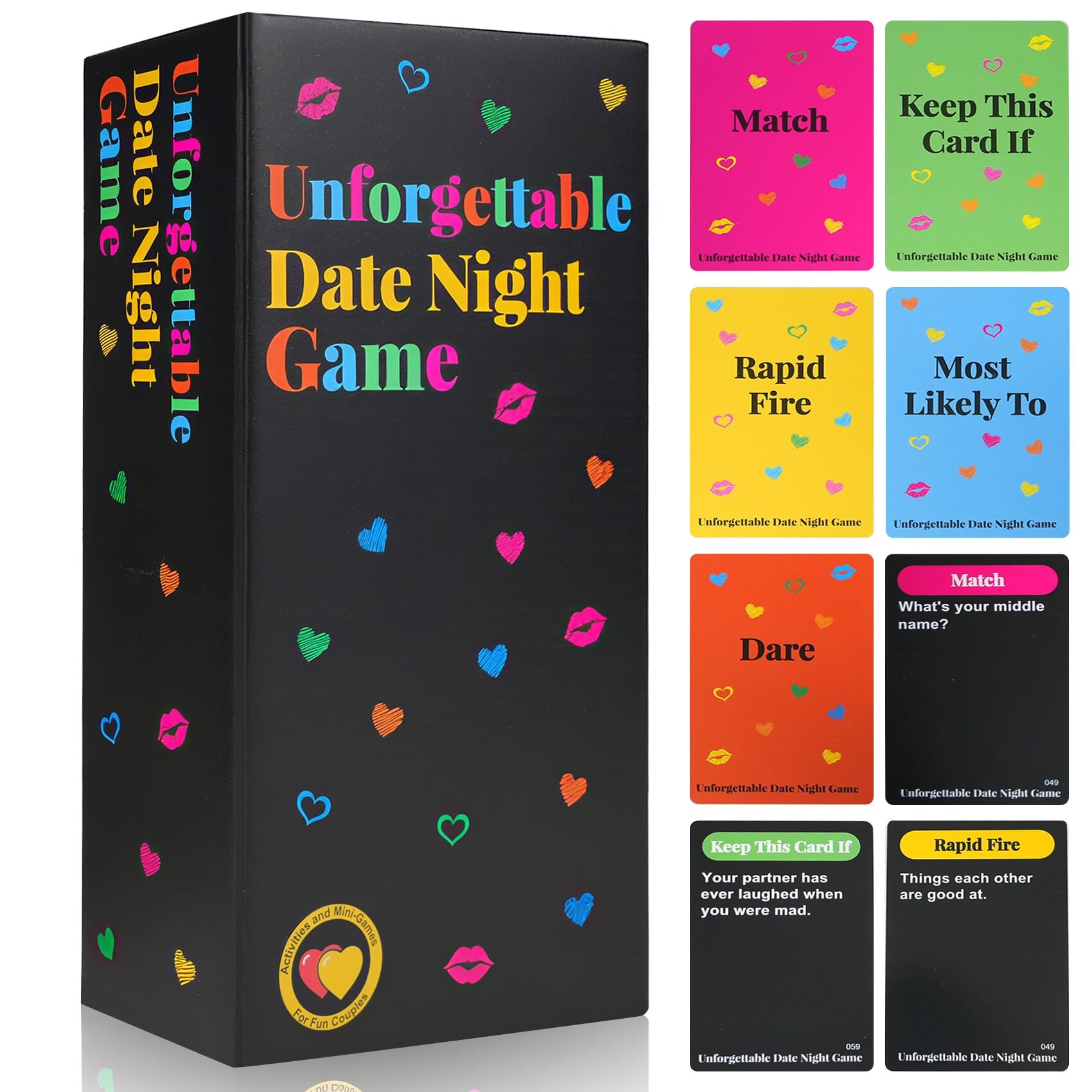 Unforgettable Date Night Game – 300-Card Couple Card Game with Spinner for Romance, Laughter & Connection | Other Fun Games Available In-Store - Image 1