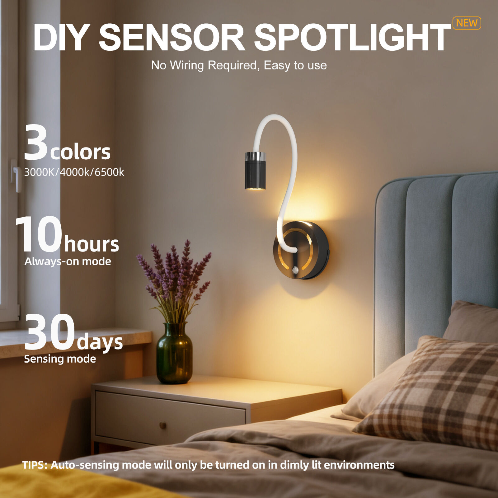 Rechargeable Motion Sensor Night Light – DIY Silicone Hose Lamp for Bedroom & Desk (White) | Other Colors Available in Store - Image 4