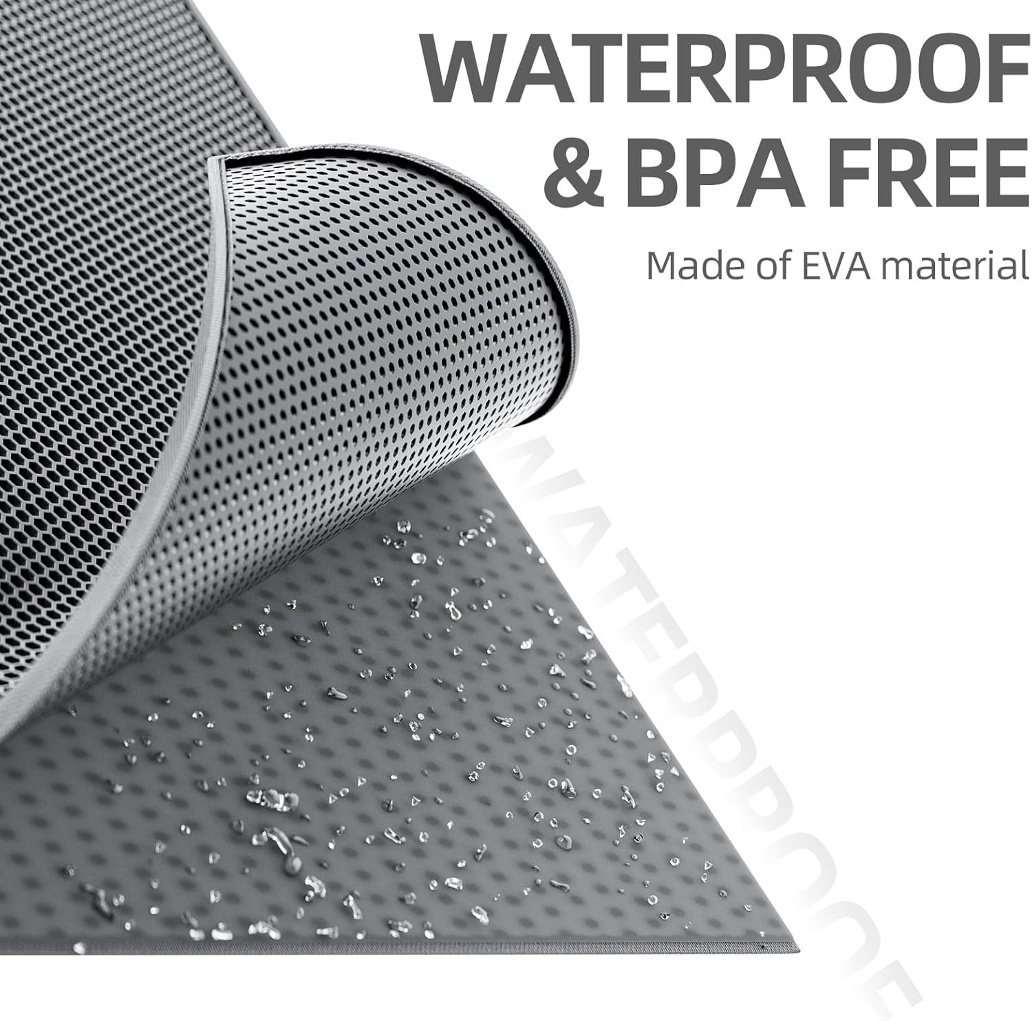 Double-Layer EVA Cat Litter Mat for Litter Box, Honeycomb Design Traps Scattered Sand, Waterproof & Non-Slip Floor Protector, Easy to Clean & Reuse (Grey) - Image 4