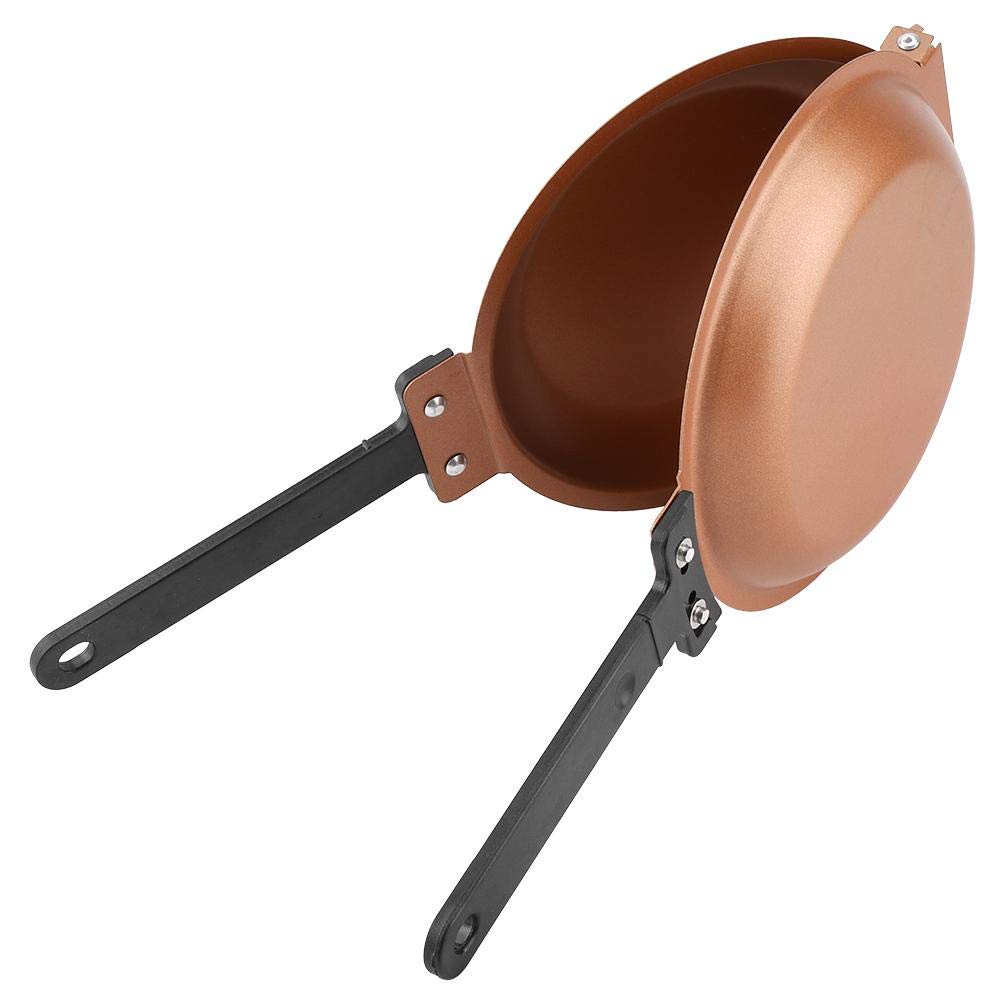 Double-Sided Flip Frying Pan – Non-Stick Cooking Pan for Eggs, Pancakes, Toasted Bread – Durable Iron Material with Heat-Resistant Handle, Compact Design for Home Kitchen Use – Ideal for Gas Stoves (Golden) - Image 7