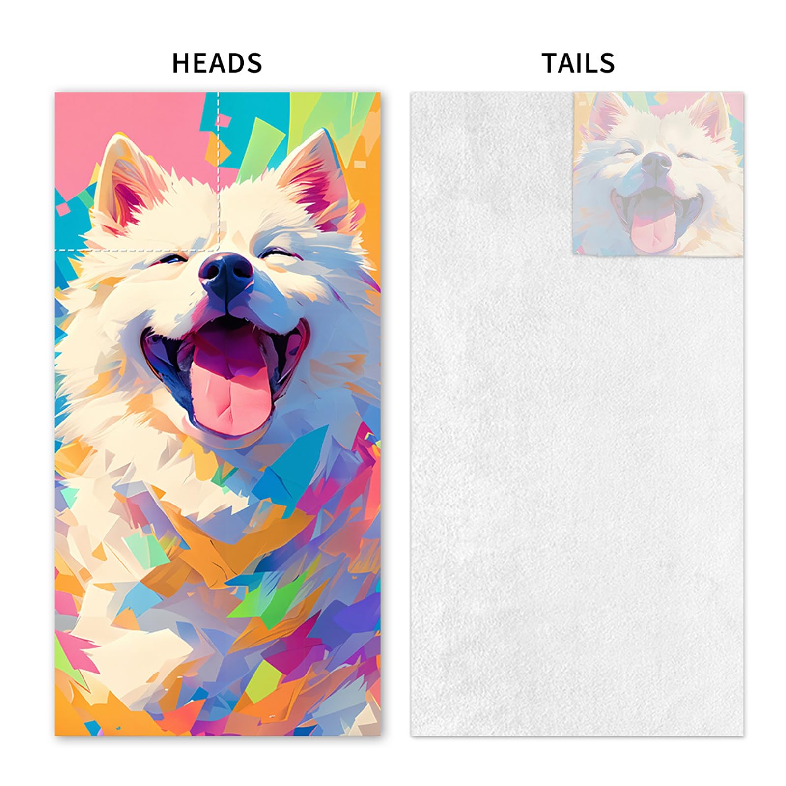 Dual-Function Foldable Beach Towel with Built-in Backpack – Soft Microfiber Towel & Compact Carry Bag in One, 55-Inch Large Size for Swimming, Travel, Picnic (Polar bear,Colorful) - Image 5
