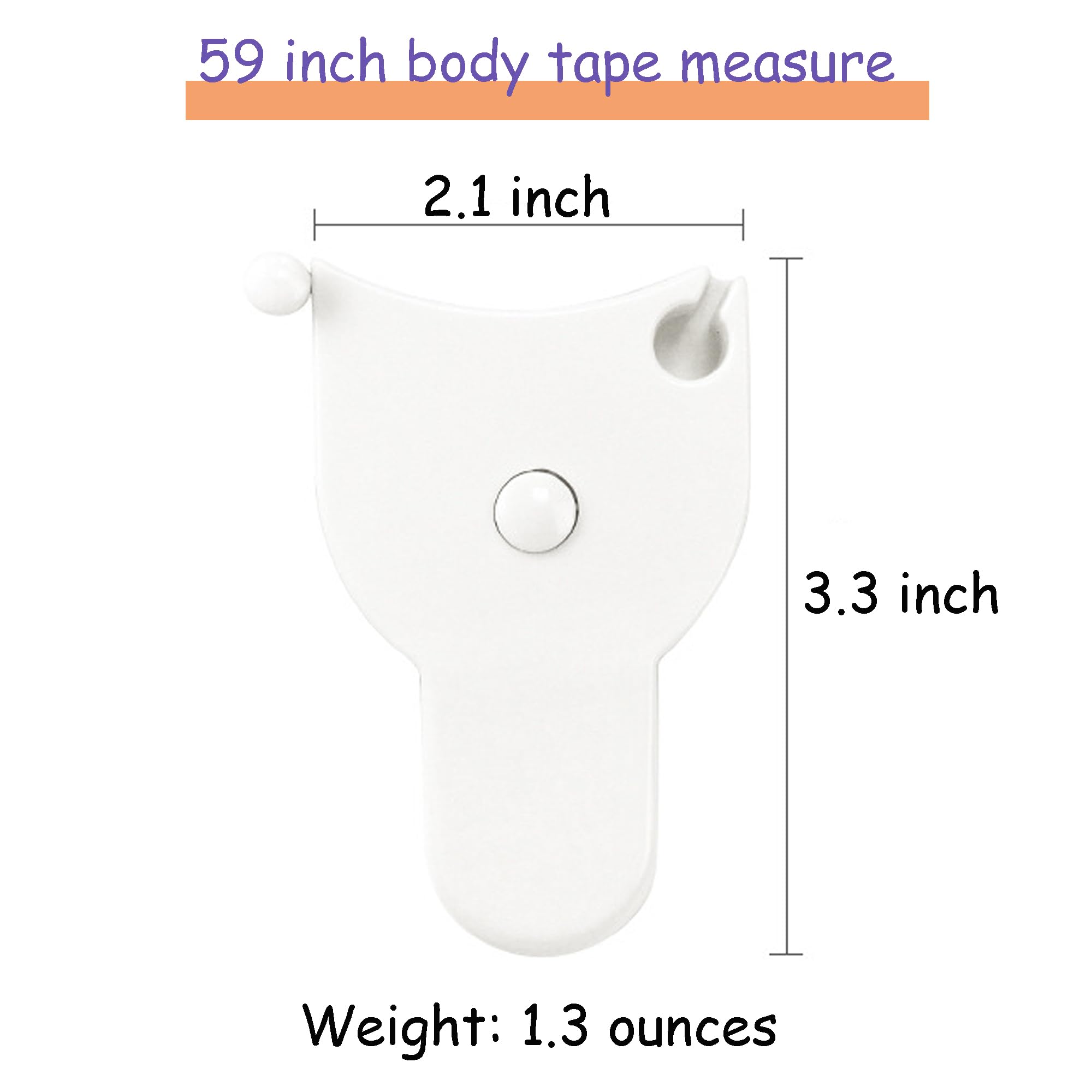 Soft Retractable Body Tape Measure for Fitness, Tailoring & Home Use – 60-Inch Dual-Scale Measuring Tape with Lock, 3-Pack of Identical Units (White) - Image 2