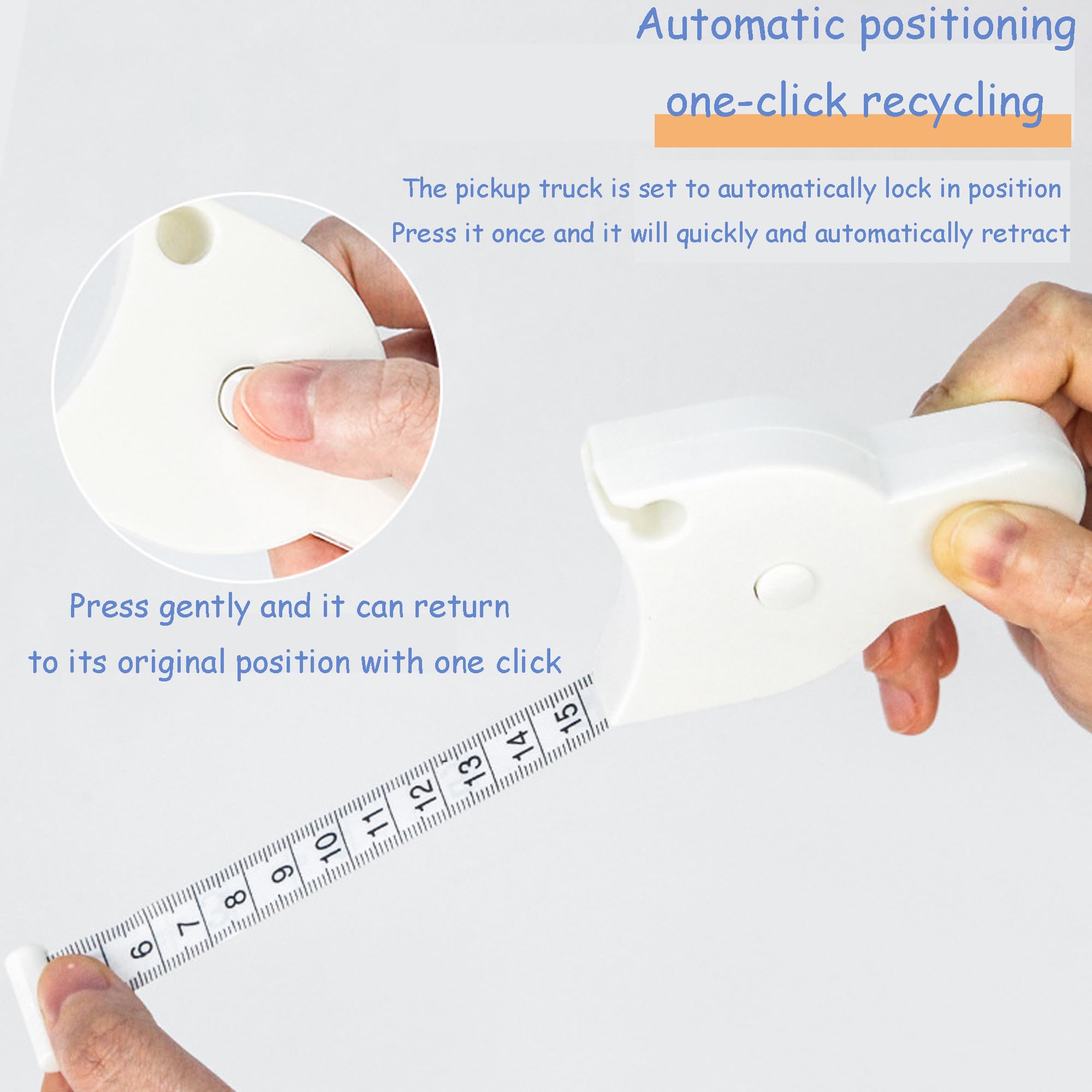 Soft Retractable Body Tape Measure for Fitness, Tailoring & Home Use – 60-Inch Dual-Scale Measuring Tape with Lock, 3-Pack of Identical Units (White) - Image 3
