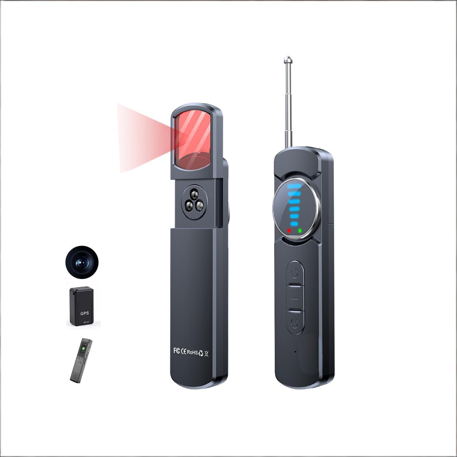 Multi-Function Hidden Camera Detector with GPS Tracker Finder – Portable Anti-Spy Device for Hotel, Car, Travel Privacy Protection, LED Scanner & Vibration Alarm (Black) - Image 1