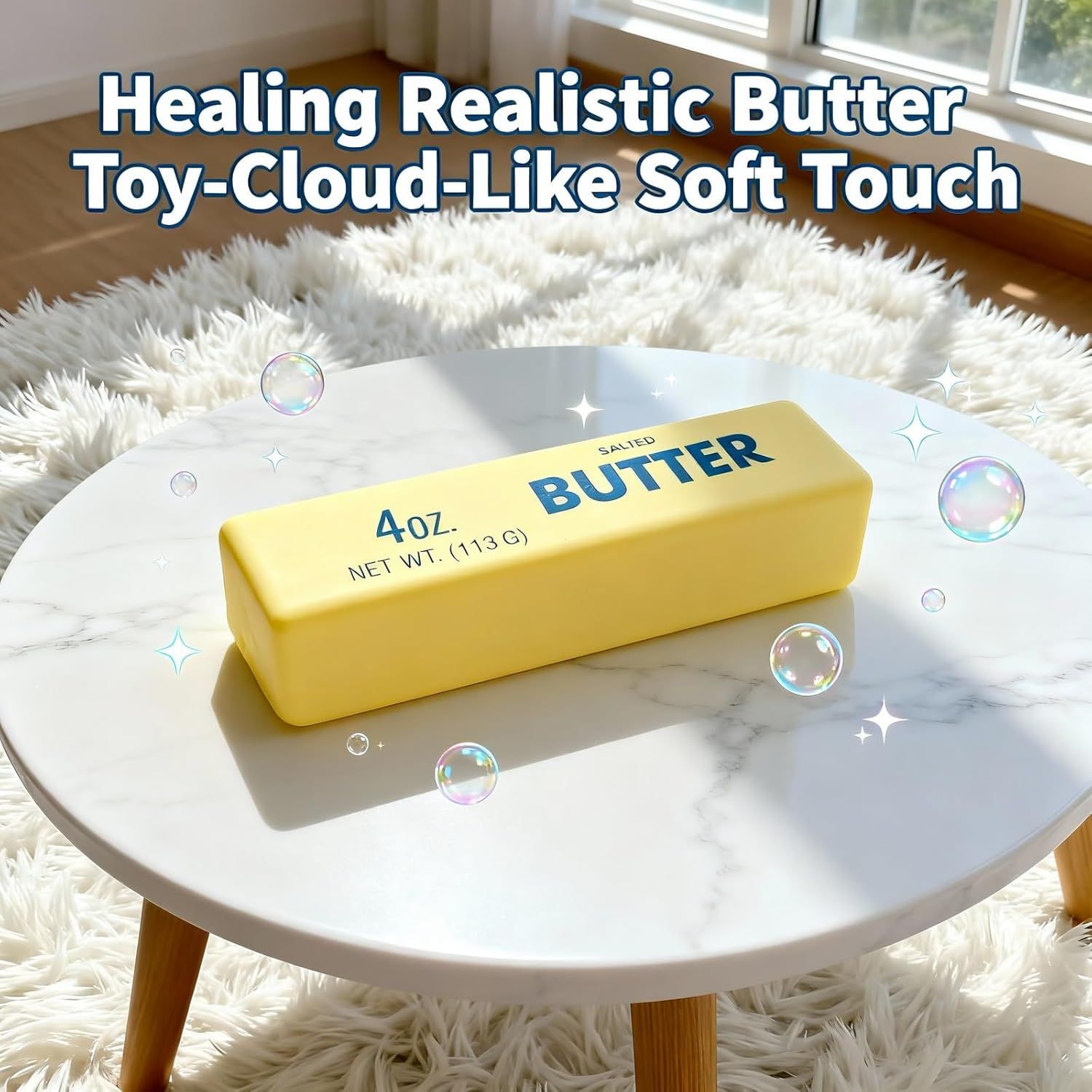 2 PCS Giant Butter Stick Squishy Toy for Office & School – Slow Rising Stress Reliever to Calm Anxiety (Yellow) - Image 6