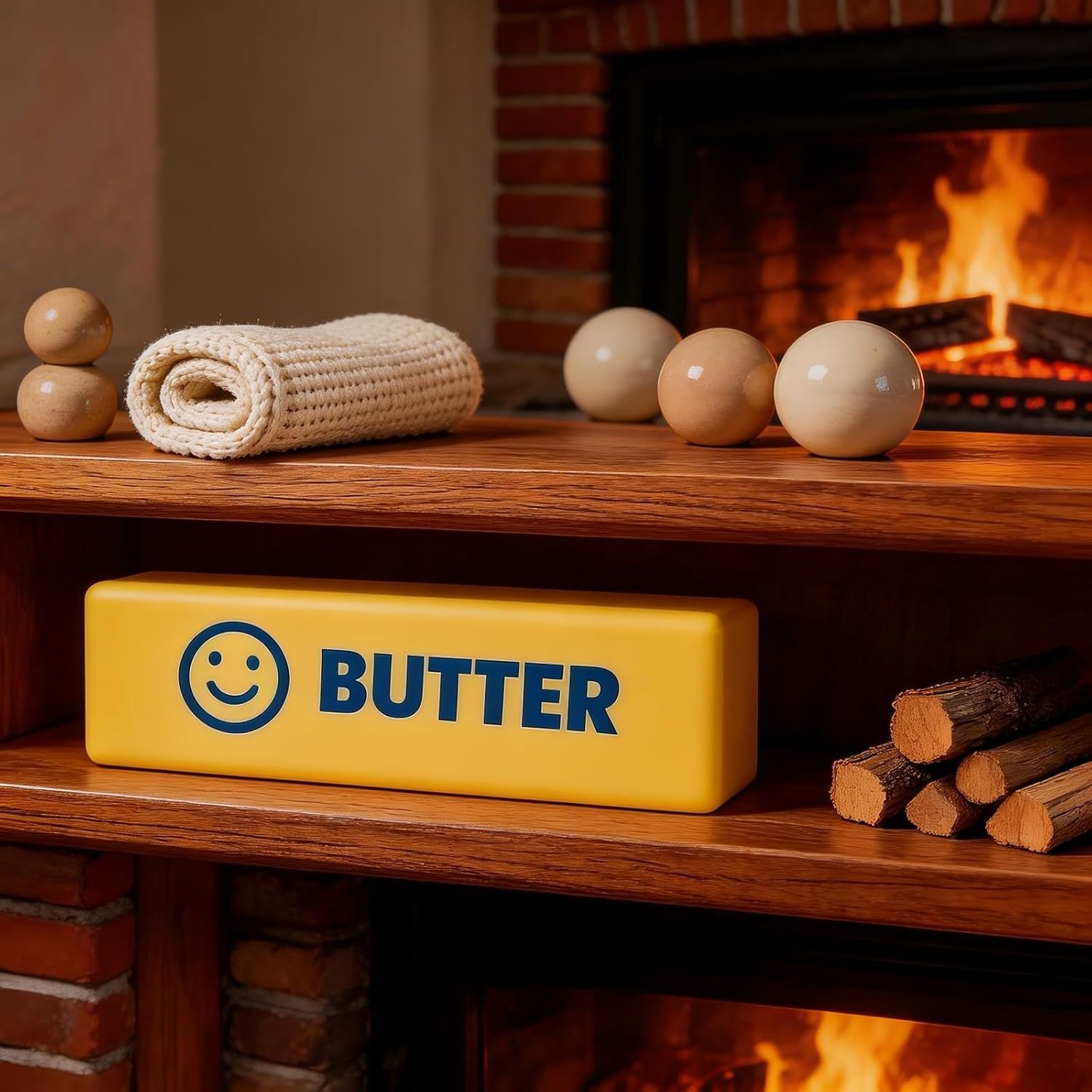 2 PCS Giant Butter Stick Squishy Toy with Smiley Face for Office & School – Slow Rising Stress Reliever to Calm Anxiety (Yellow) - Image 5