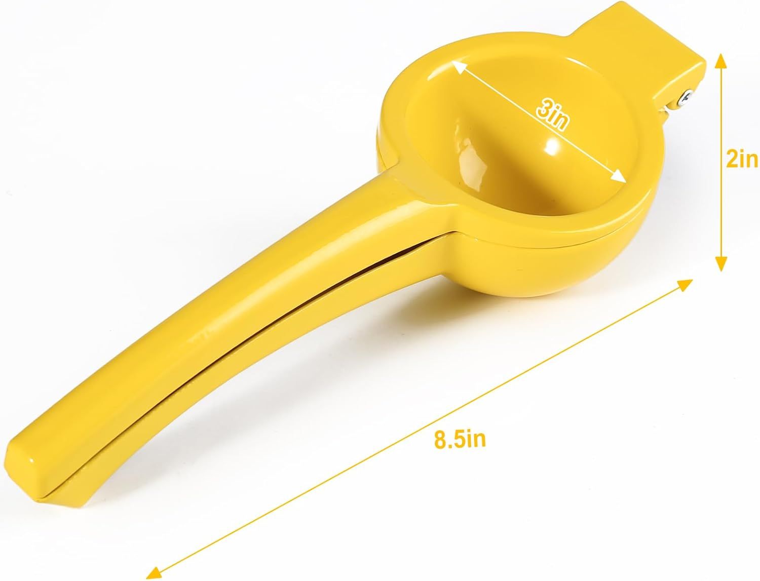 Manual Citrus Squeezer with Built-in Strainer, Non-Slip Handle & Grooved Press Head—For Lemons, Limes, Oranges—Easy Hand Juicing Tool for Cocktails, Dressings, Marinades—Includes Usage Guide (Yellow) - Image 6