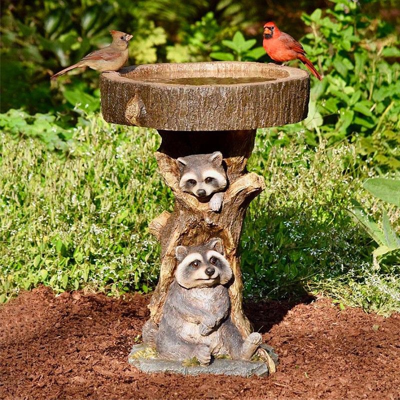 Resin Bird Bath Statue for Garden, Outdoor Decorative Bird Feeder & Water Fountain, Whimsical Yard Sculpture for Patio & Lawn(Hedgehog) - Image 2