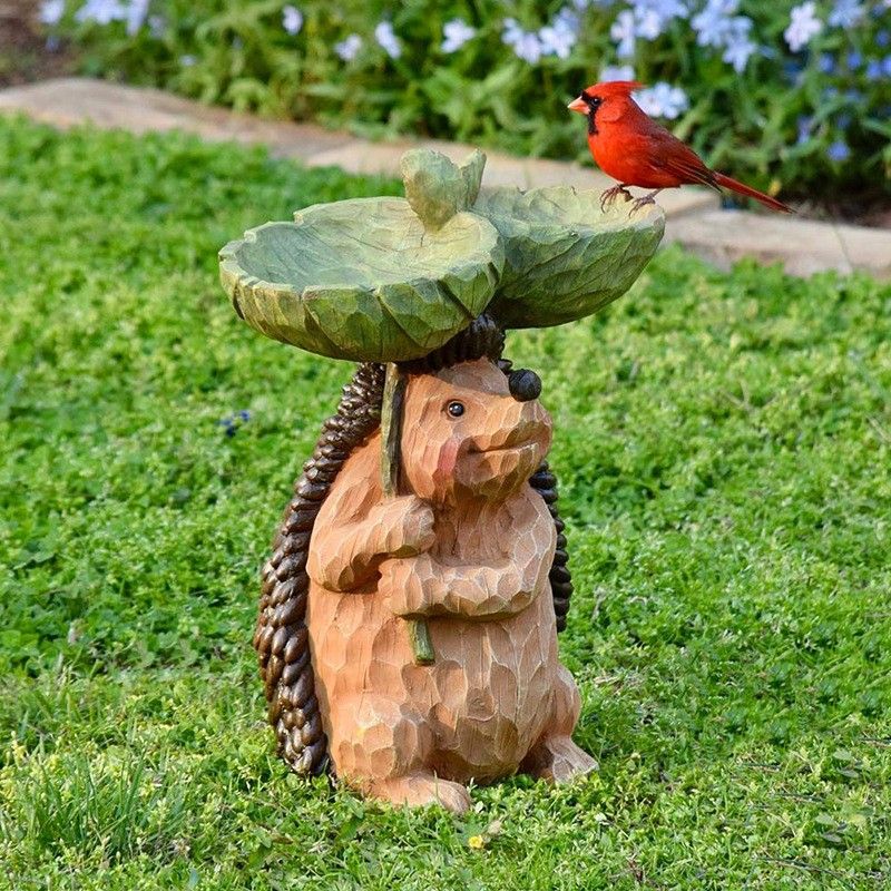 Resin Bird Bath Statue for Garden, Outdoor Decorative Bird Feeder & Water Fountain, Whimsical Yard Sculpture for Patio & Lawn(Treehouse) - Image 6