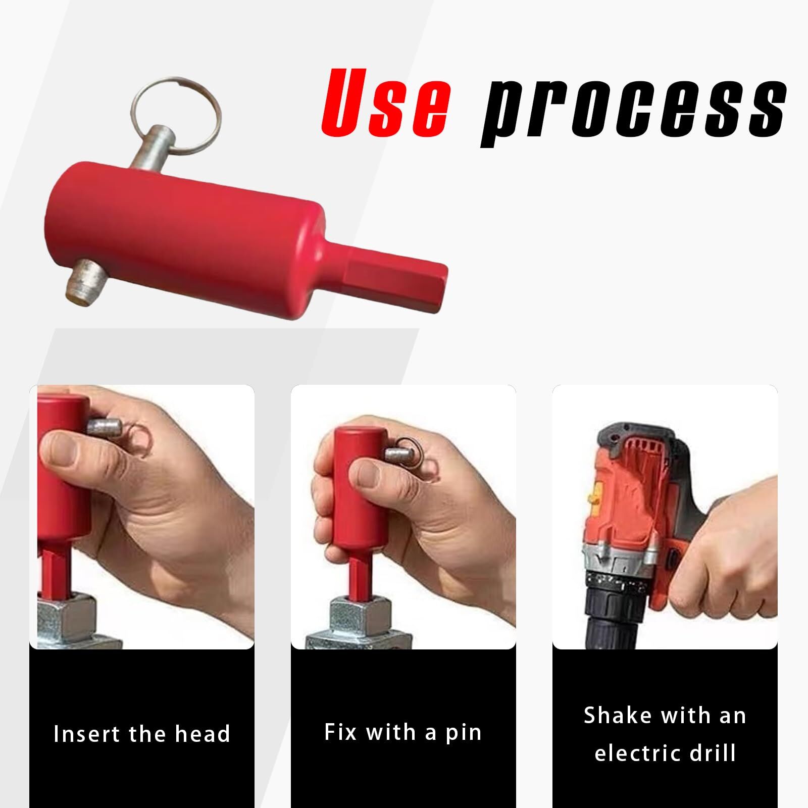 Stop Hand Cranking! Trailer Jack Drill Adapter - Effortless Electric Lift for Standard & Universal Trailer Jacks, Perfect for RV & Boat Trailers (Red) - Image 3