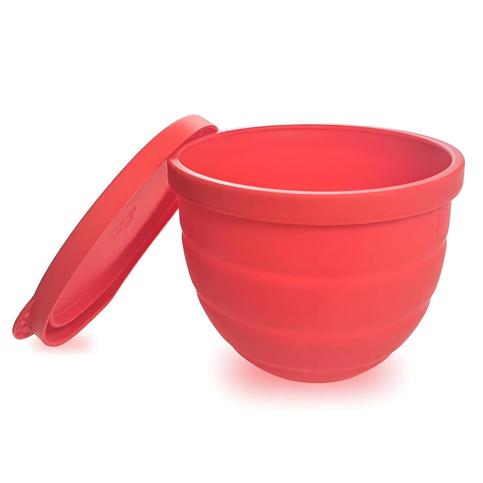 Silicone Bowl Liner for 4.5–5-Quart Stand Mixer – Food-Grade, Collapsible, Non-Stick Replacement Inner Bowl with Lid, Dishwasher Safe, Oven & Fridge Ready (Red) - Image 1