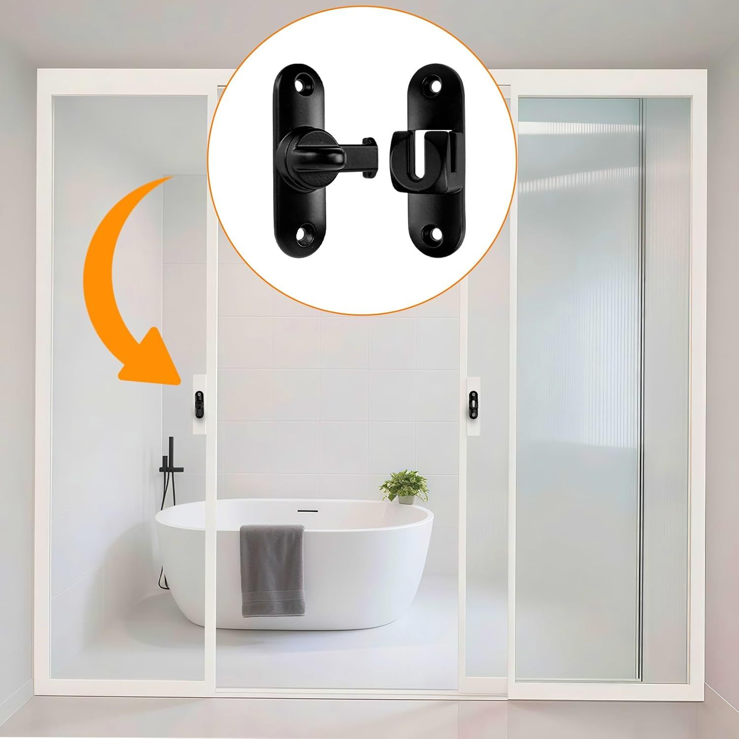 90/180 Degree Zinc Alloy Flip Lock for Barn & Sliding Doors – Heavy Duty Security Latch for Cabinets, Windows & Sheds (Black) - Image 5