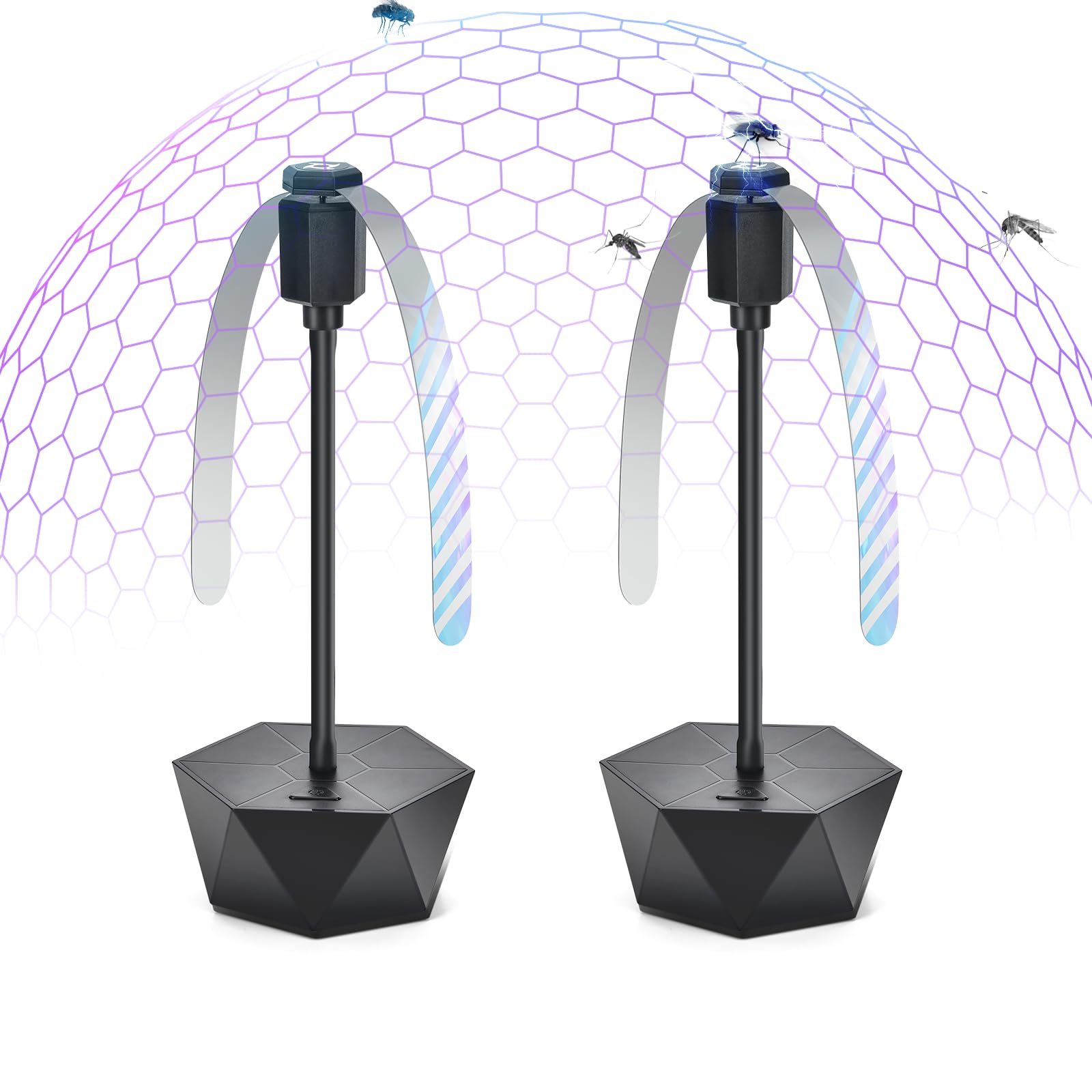 Portable Anti-Fly Fan for Table – Foldable Insect Repeller with Soft Blades, Silent Operation for Indoor Outdoor Use, Picnic, BBQ, Kitchen, and Camping (Black) - Image 1
