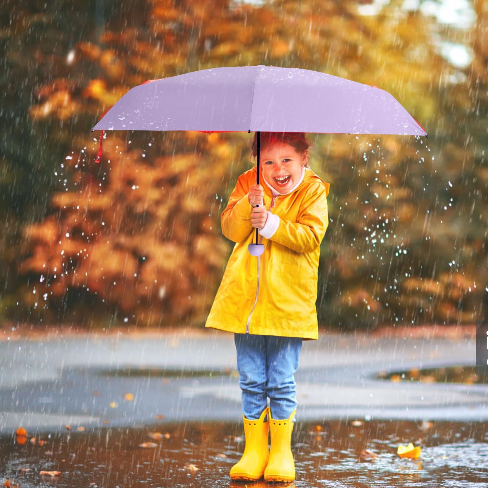 Mini Travel Umbrella – Compact Sun & Rain Protection for Women, Kids | UV-Blocking Pocket Umbrella with Case | Lightweight Foldable Umbrella（purple） - Image 7