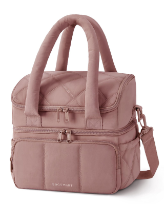 Double-Layer Insulated Lunch Bag with Quilted Design – 11.8L Cooler Tote for Work, Picnics & Travel (Camel) | Other Colors Available In-Store - Image 1