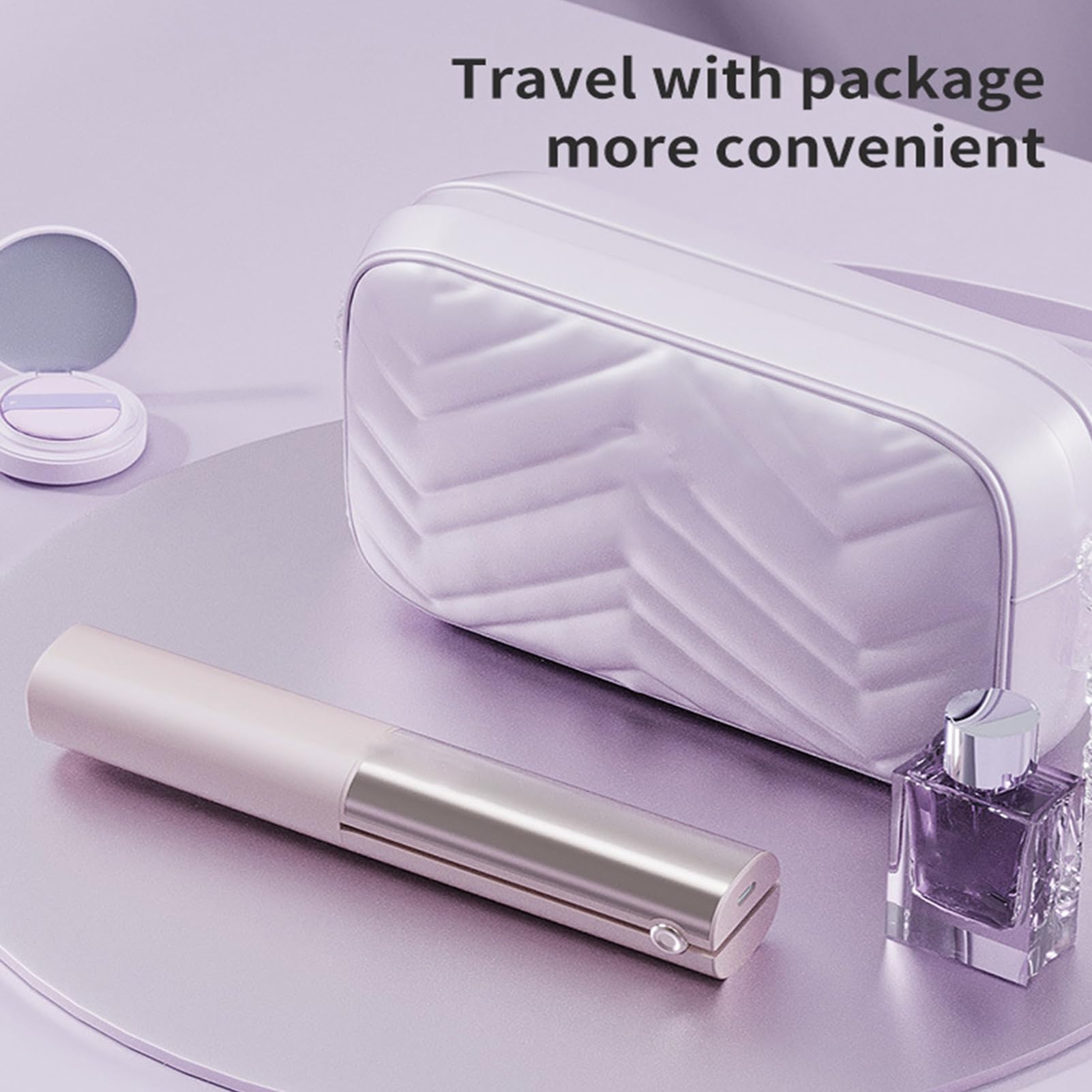 Wireless Mini Hair Straightener with Digital Display – Portable Ceramic Flat Iron for Travel, Quick Heat-up & 4-Temperature Settings (Pink) - Image 3