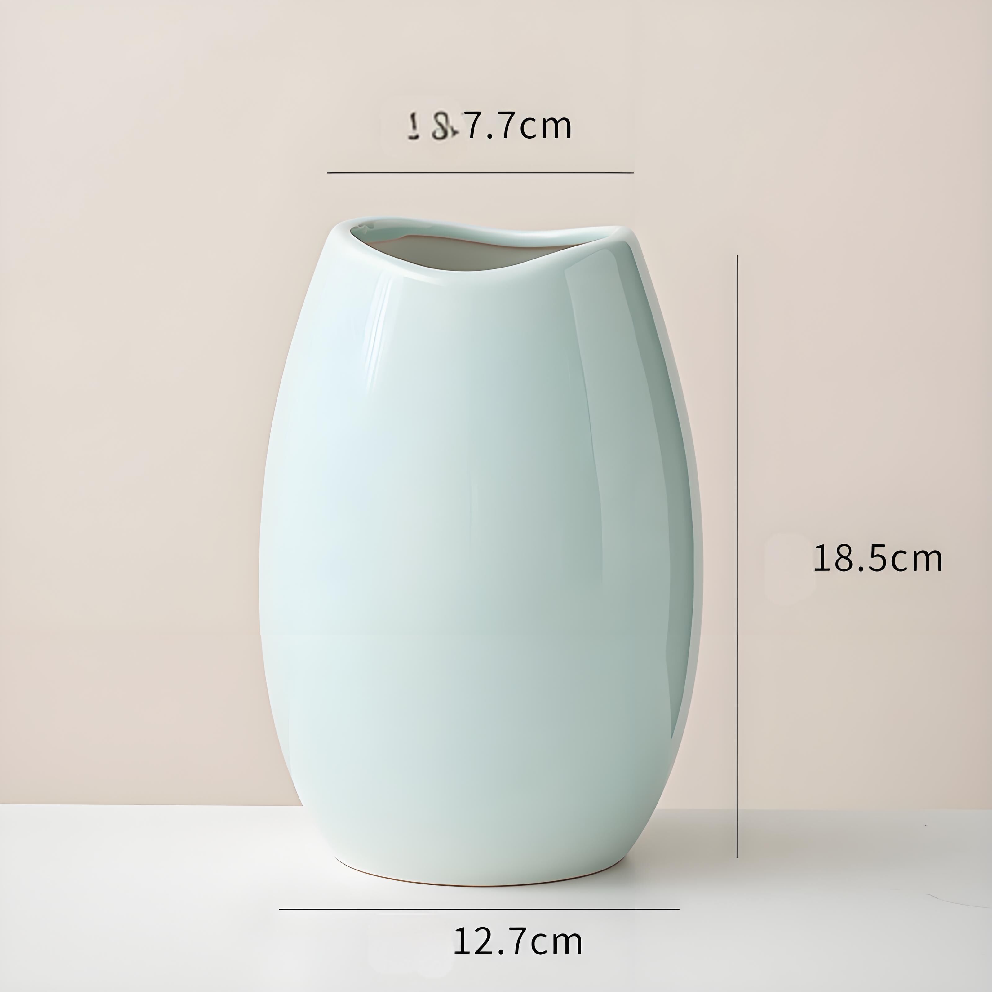 Modern Ceramic Vase Set (3-Piece): Minimalist Home Decor for Living Room Flower Arrangements (Blue) | Other Styles Available in Store - Image 3