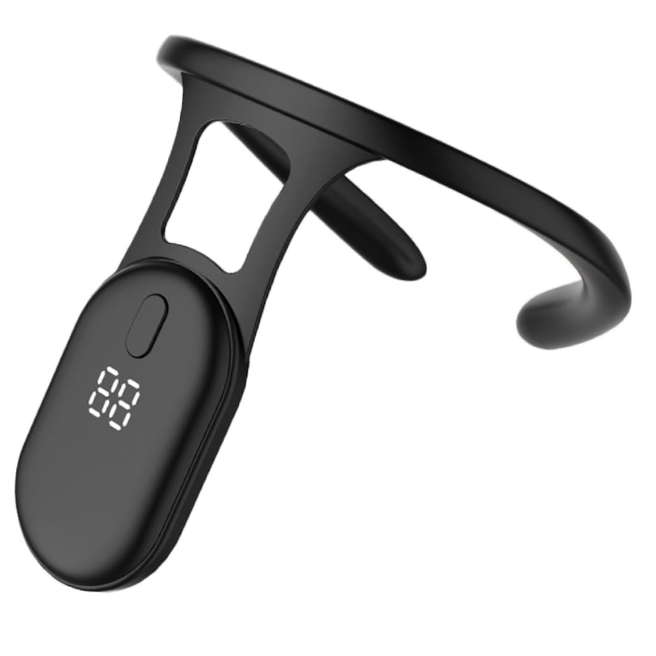 Smart Posture Corrector with Vibration Reminder – Neck-Worn Back Posture Trainer for Kids & Teens, Anti-Curved Back Device with Digital Display (Black) - Image 1