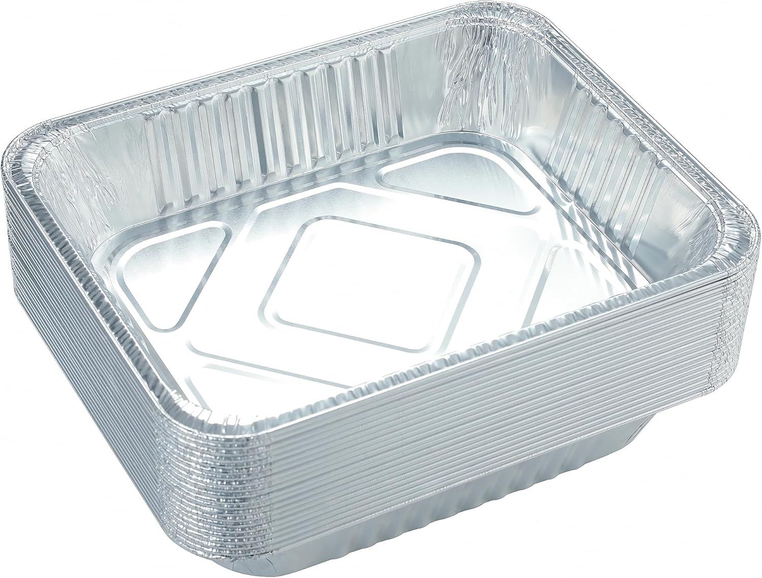 10 Pack Heavy-Duty Disposable Aluminum Foil Pans for Baking, Grilling & Catering – Extra Thick Rectangular Trays for Oven, BBQ & Steam Table Use (Silver) - Image 1