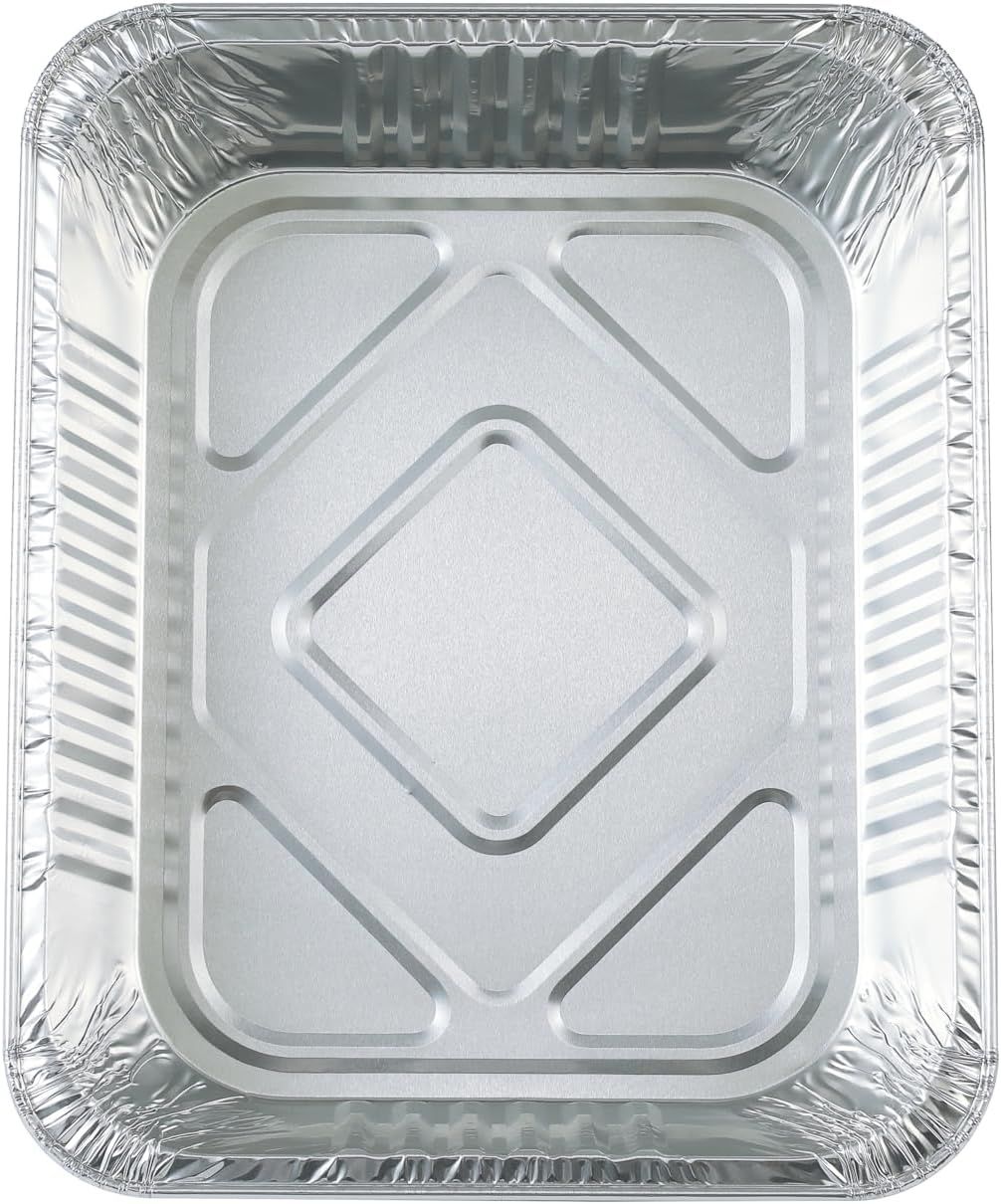 10 Pack Heavy-Duty Disposable Aluminum Foil Pans for Baking, Grilling & Catering – Extra Thick Rectangular Trays for Oven, BBQ & Steam Table Use (Silver) - Image 5