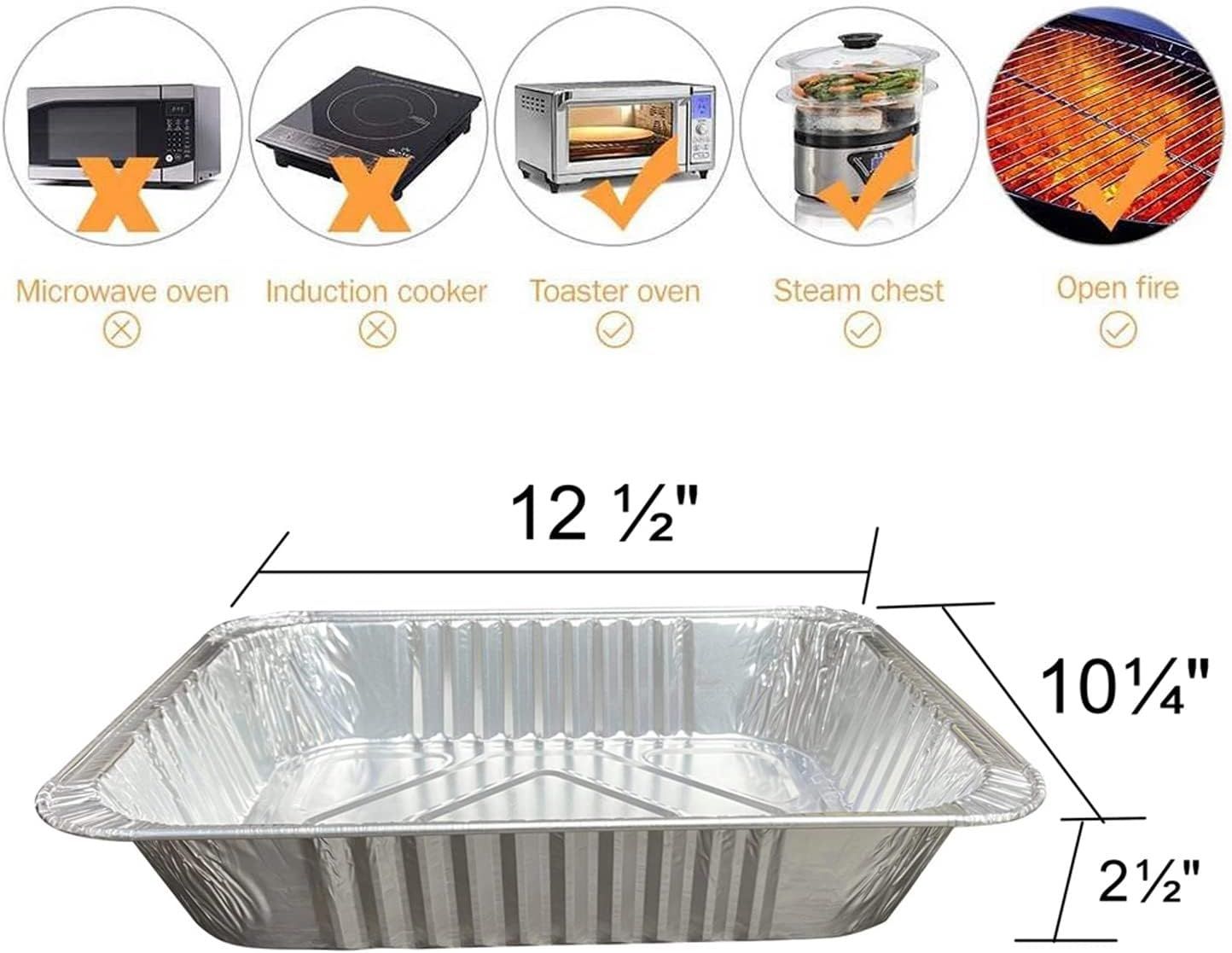 20 Pack Heavy-Duty Disposable Aluminum Foil Pans for Baking, Grilling & Catering – Extra Thick Rectangular Trays for Oven, BBQ & Steam Table Use (Silver) - Image 2