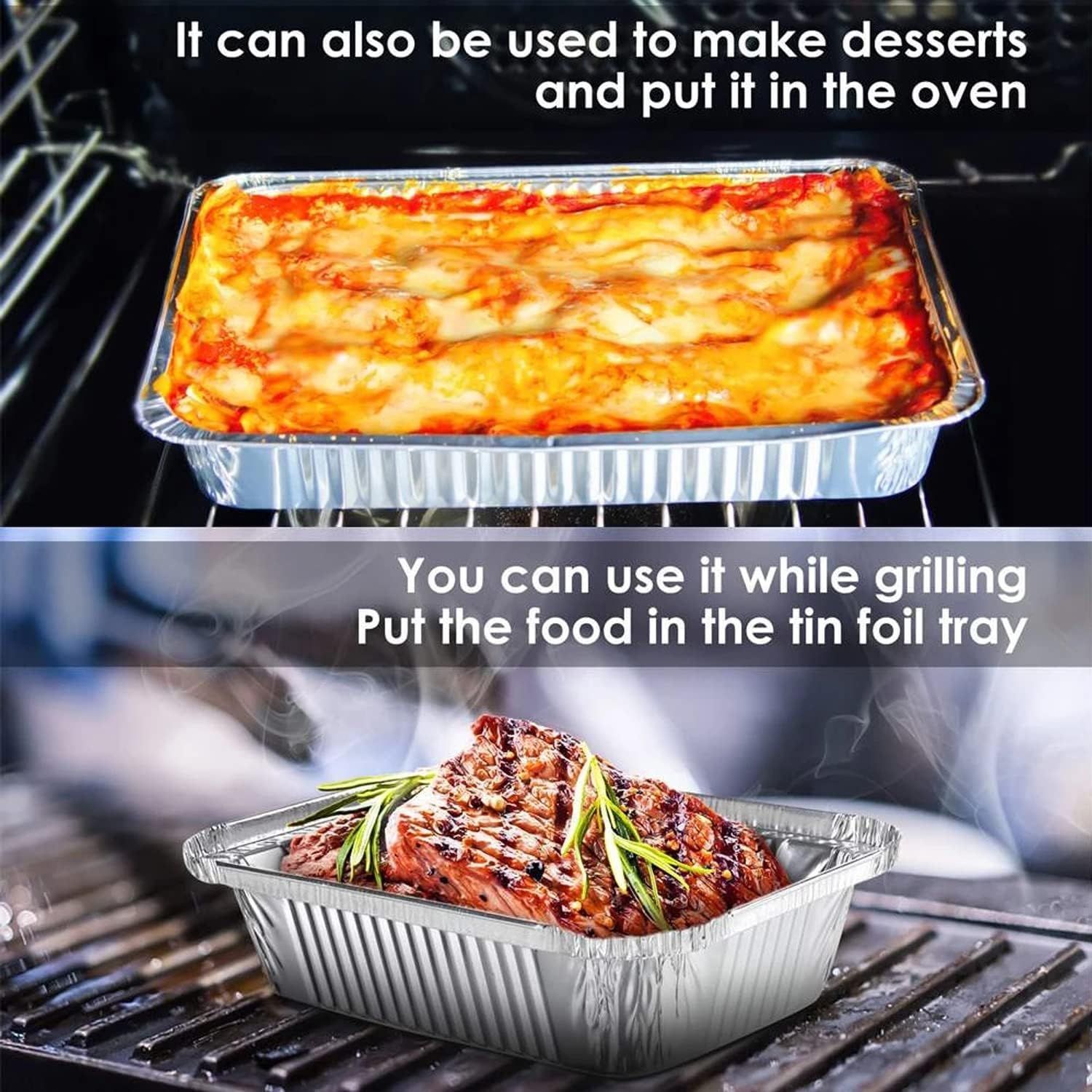 20 Pack Heavy-Duty Disposable Aluminum Foil Pans for Baking, Grilling & Catering – Extra Thick Rectangular Trays for Oven, BBQ & Steam Table Use (Silver) - Image 7