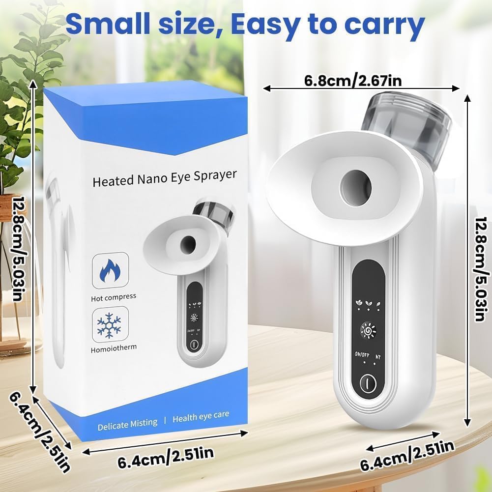 Portable Eye Mist Sprayer with Warm Steam & Nano Spray – Compact Facial Hydration Device for Daily Eye & Skin Care (White) - Image 6