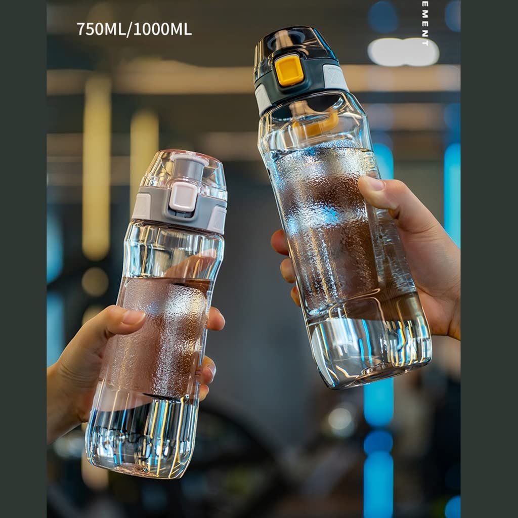 Portable Sport Water Bottle with Handle – Large Capacity Fitness Water Bottle for Gym, Hiking, Cycling, Outdoor Use – BPA-Free & Leak-Proof (Gray,750ml) - Image 2