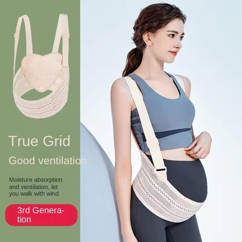 Maternity Belly Support Band for Waist 96-110cm – Adjustable Prenatal Abdominal Brace with Breathable Mesh Fabric and Heart-Shaped Cushion Pad, Lightweight Pregnancy Waist Belt for Daily Comfort (Pink,XL) - Image 4
